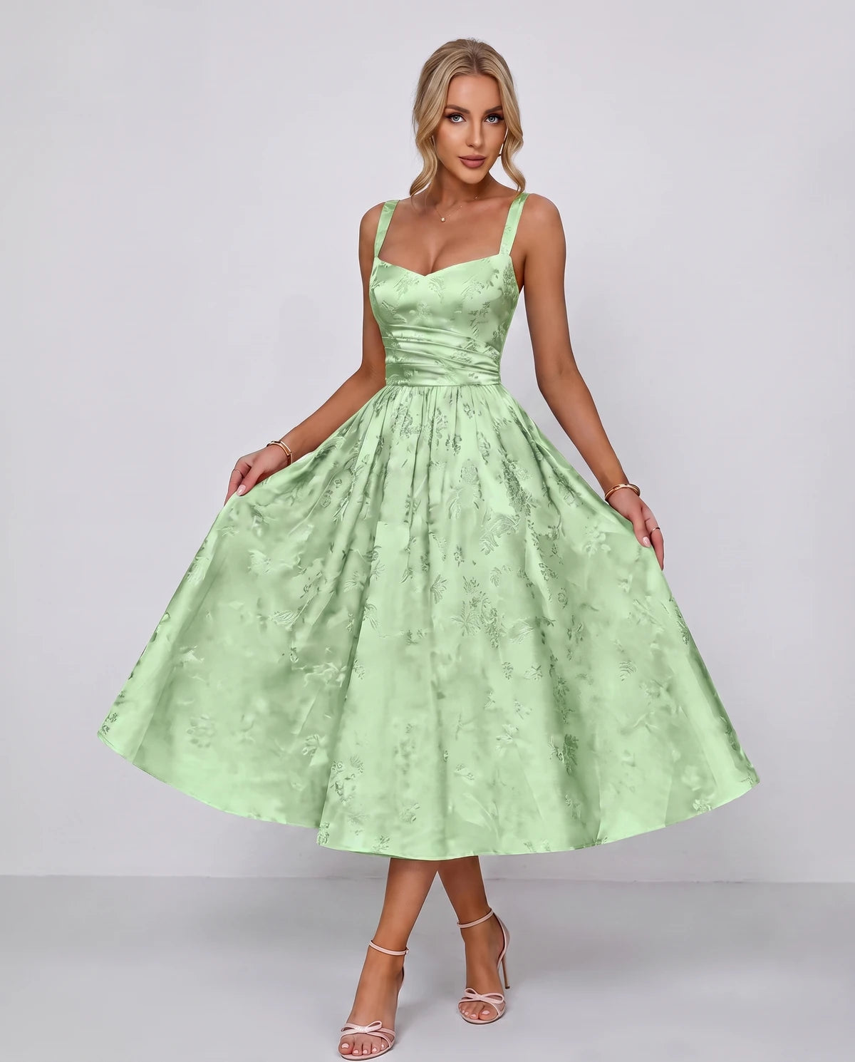 Belvedere Midi Dresses — Mint