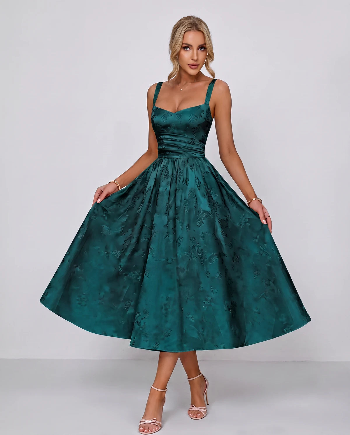Belvedere Midi Dresses — Peacock