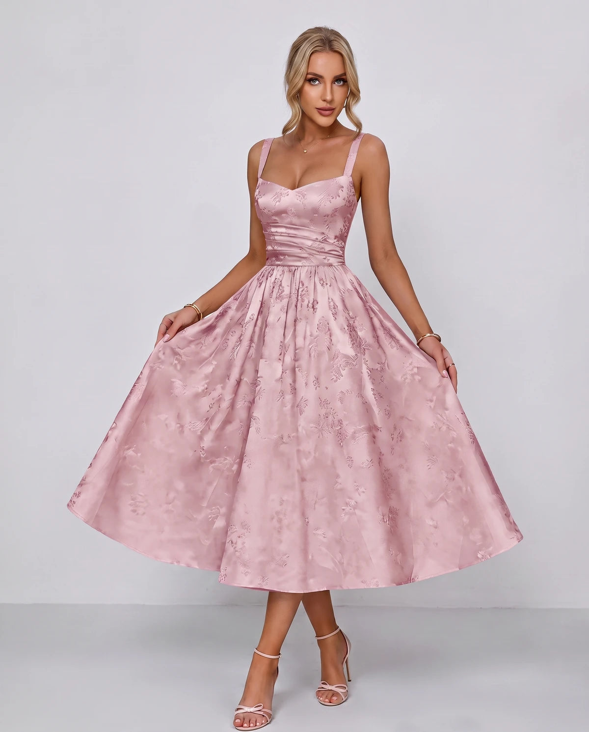 Belvedere Midi Dresses — Pink