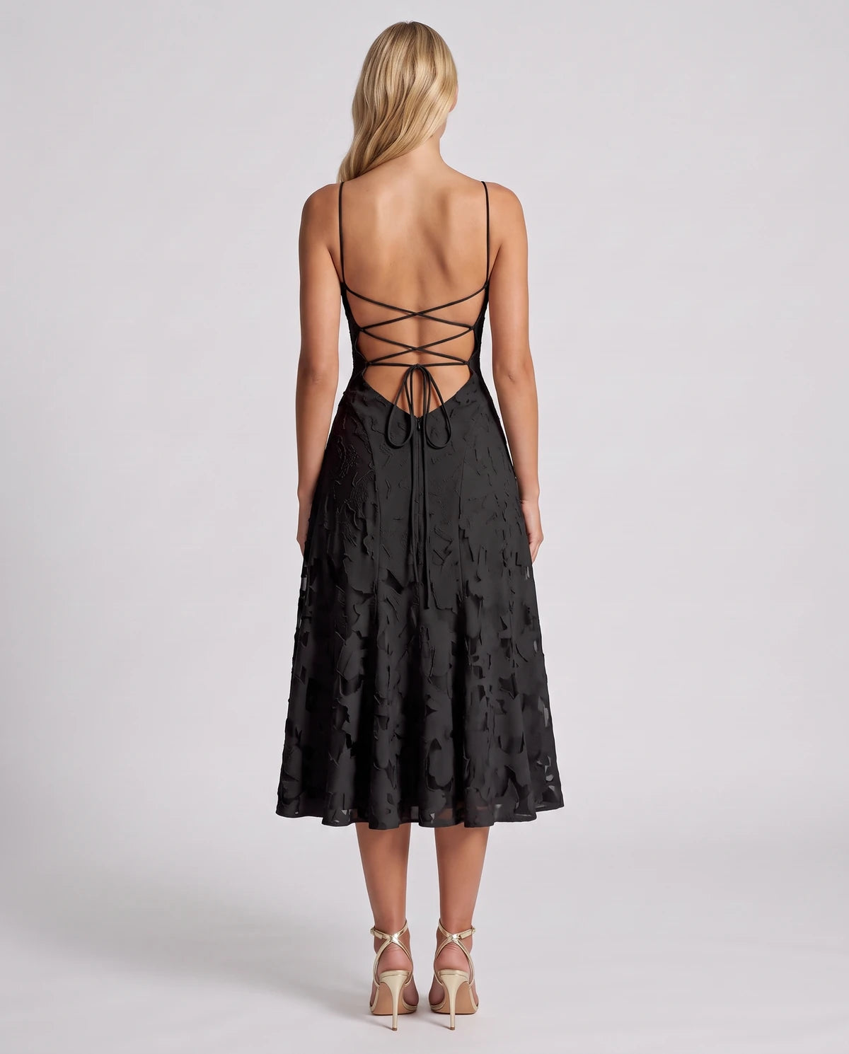 Benedetta Midi Dresses — Black | SKU: SD-33761-black-2,SD-33761-black-4,SD-33761-black-6,SD-33761-black-8,SD-33761-black-10,SD-33761-black-12,SD-33761-black-14,SD-33761-black-16,SD-33761-black-16W,SD-33761-black-18W,SD-33761-black-20W,SD-33761-black-22W