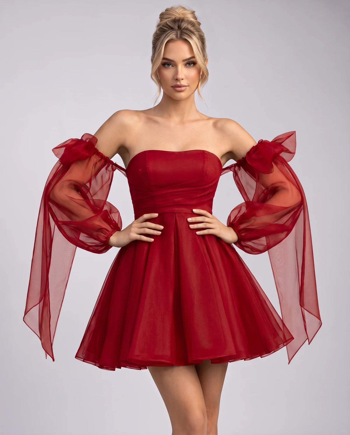 Bergamote Mini Dress — Red