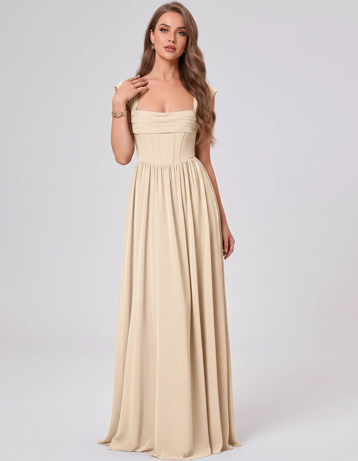 Beryl Maxi Dress — Champagne | SKU: SD-18542-champagne-2,SD-18542-champagne-4,SD-18542-champagne-6,SD-18542-champagne-8,SD-18542-champagne-10,SD-18542-champagne-12,SD-18542-champagne-14,SD-18542-champagne-16,SD-18542-champagne-16W,SD-18542-champagne-18W,SD-18542-champagne-20W,SD-18542-champagne-22W,SD-18542-champagne-24W
