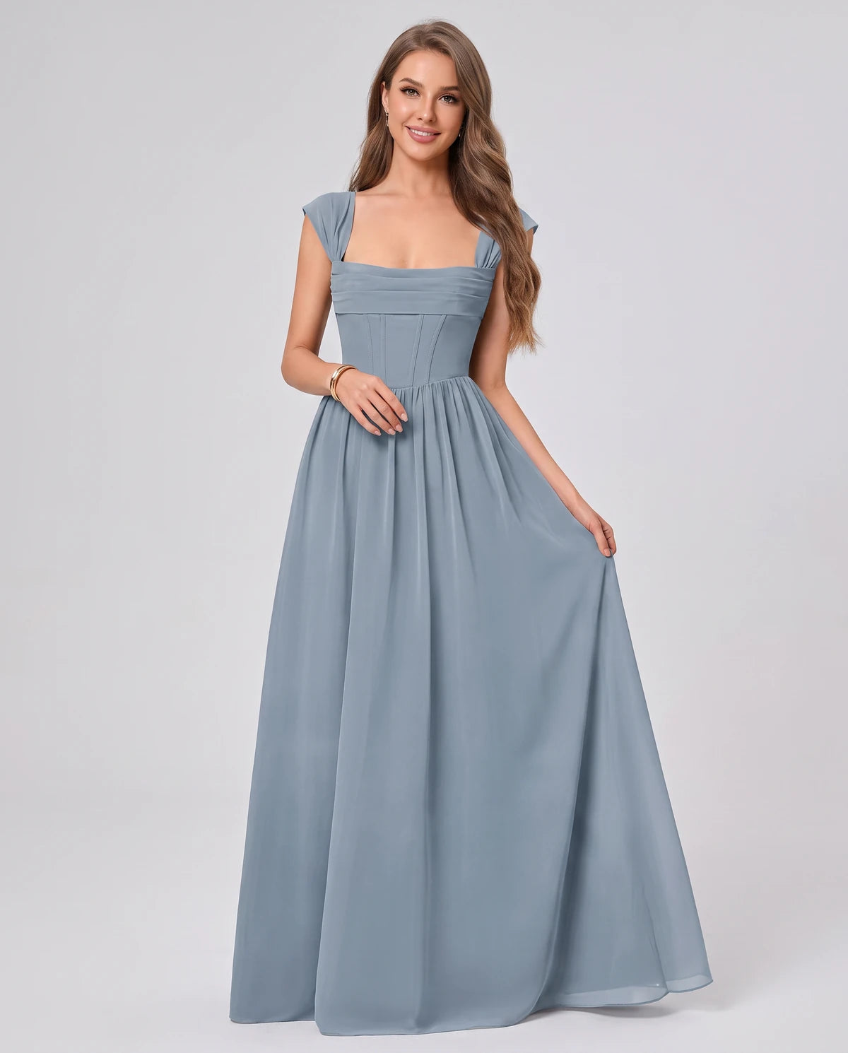 Beryl Maxi Dress — Dusty Blue