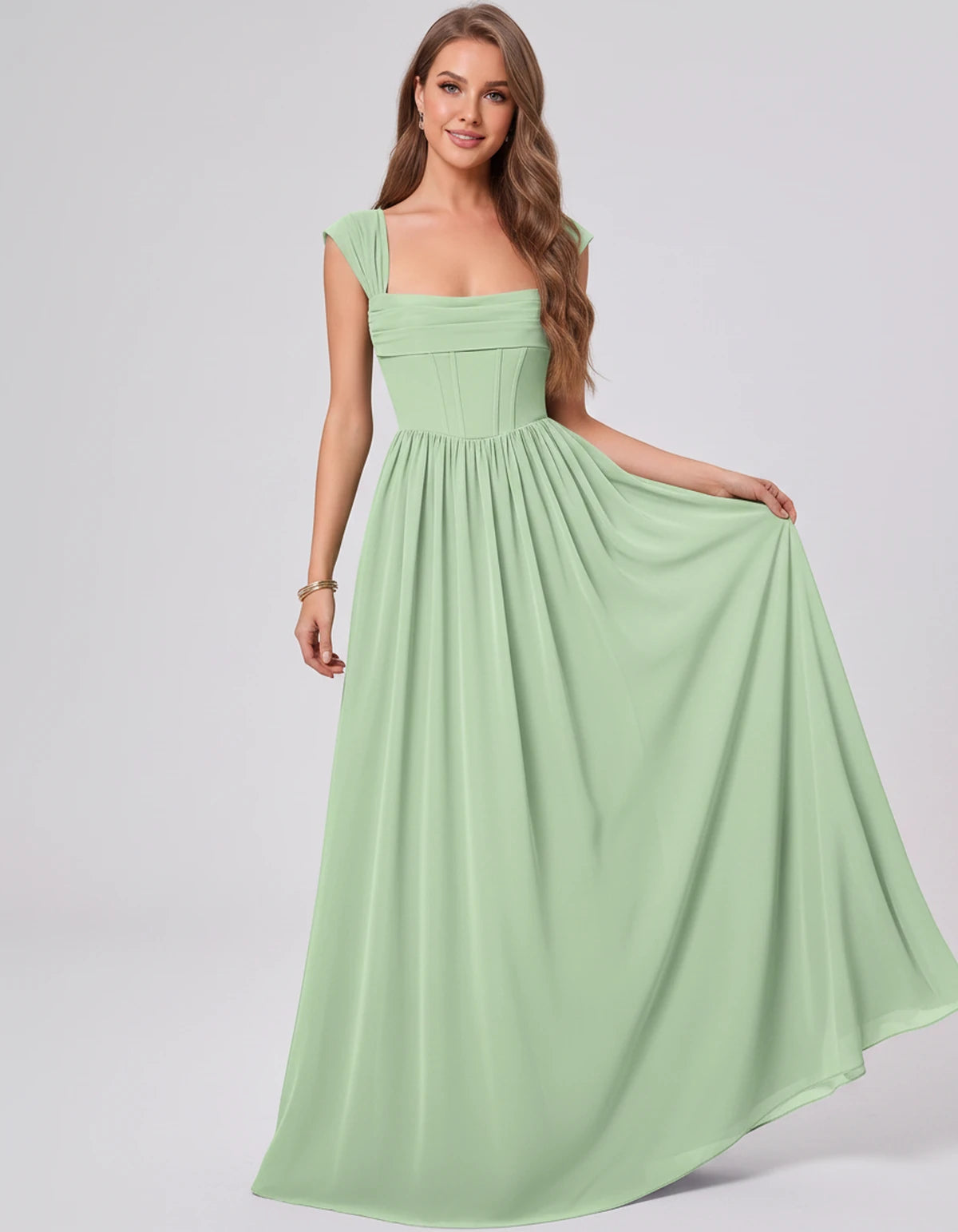 Beryl Maxi Dress — Light Green | SKU: SD-18542-lightgreen-2,SD-18542-lightgreen-4,SD-18542-lightgreen-6,SD-18542-lightgreen-8,SD-18542-lightgreen-10,SD-18542-lightgreen-12,SD-18542-lightgreen-14,SD-18542-lightgreen-16,SD-18542-lightgreen-16W,SD-18542-lightgreen-18W,SD-18542-lightgreen-20W,SD-18542-lightgreen-22W,SD-18542-lightgreen-24W