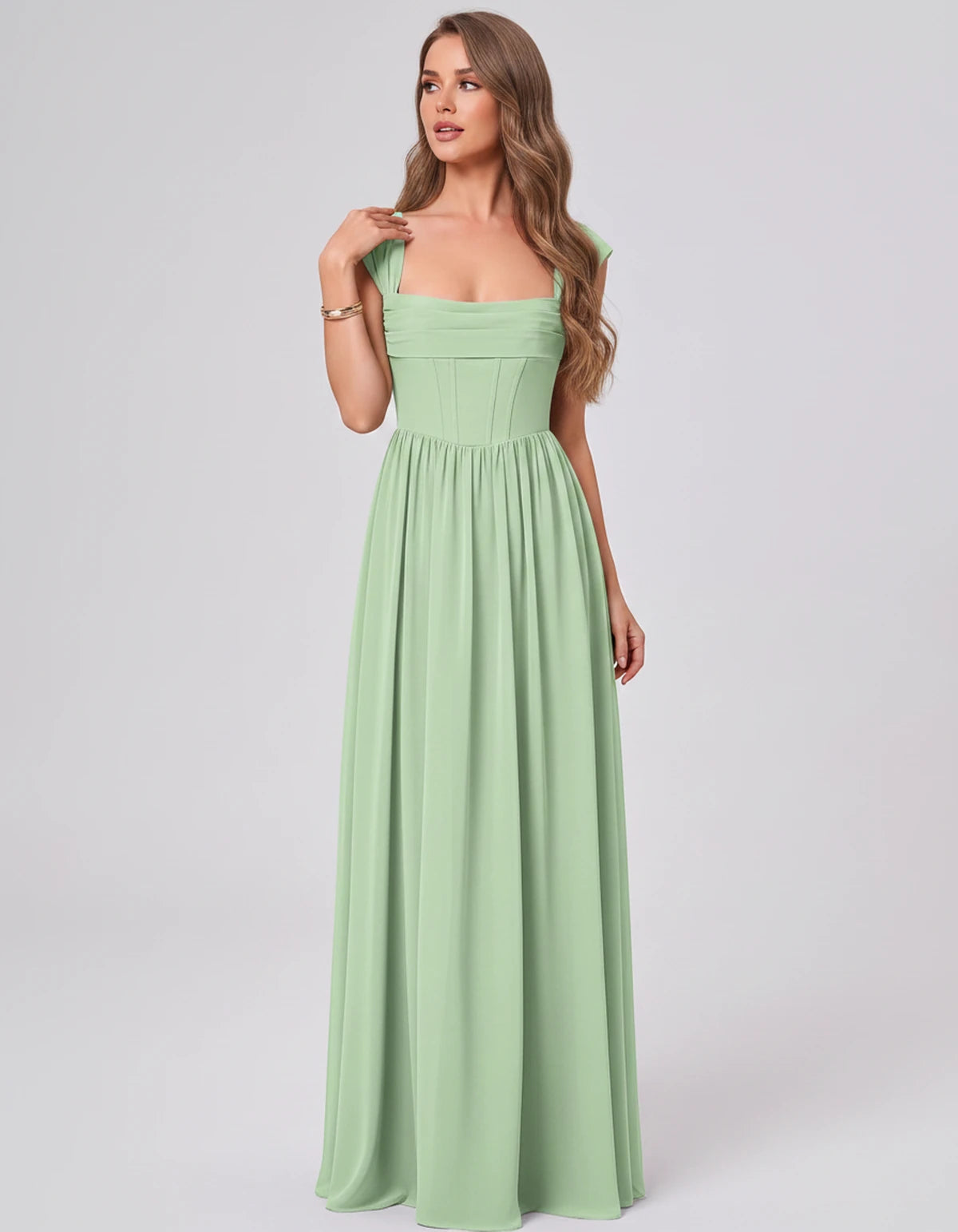 Beryl Maxi Dress — Light Green | SKU: SD-18542-lightgreen-2,SD-18542-lightgreen-4,SD-18542-lightgreen-6,SD-18542-lightgreen-8,SD-18542-lightgreen-10,SD-18542-lightgreen-12,SD-18542-lightgreen-14,SD-18542-lightgreen-16,SD-18542-lightgreen-16W,SD-18542-lightgreen-18W,SD-18542-lightgreen-20W,SD-18542-lightgreen-22W,SD-18542-lightgreen-24W