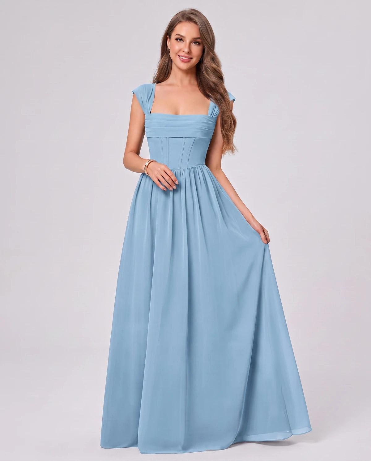 Beryl Maxi Dress — Sky Blue