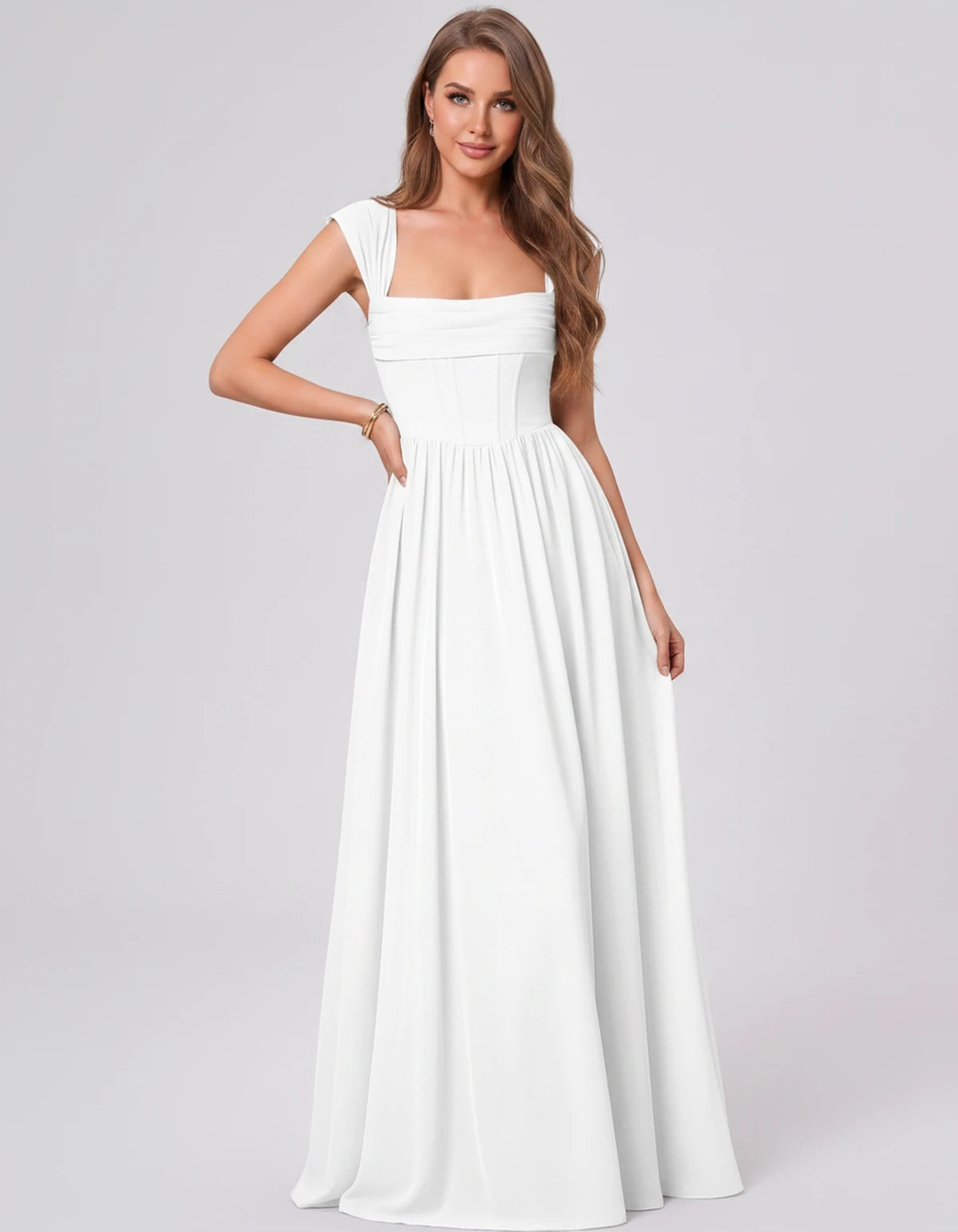Beryl Maxi Dress — White | SKU: SD-18542-white-2,SD-18542-white-4,SD-18542-white-6,SD-18542-white-8,SD-18542-white-10,SD-18542-white-12,SD-18542-white-14,SD-18542-white-16,SD-18542-white-16W,SD-18542-white-18W,SD-18542-white-20W,SD-18542-white-22W,SD-18542-white-24W