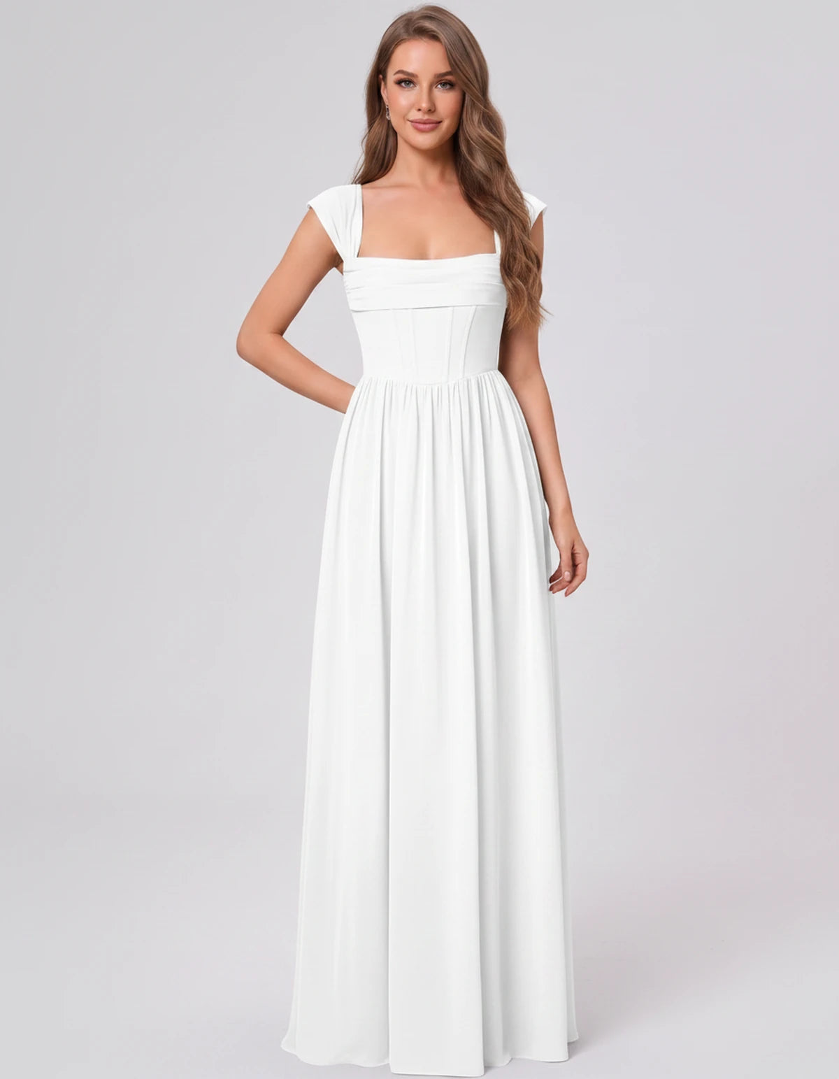 Beryl Maxi Dress — White | SKU: SD-18542-white-2,SD-18542-white-4,SD-18542-white-6,SD-18542-white-8,SD-18542-white-10,SD-18542-white-12,SD-18542-white-14,SD-18542-white-16,SD-18542-white-16W,SD-18542-white-18W,SD-18542-white-20W,SD-18542-white-22W,SD-18542-white-24W
