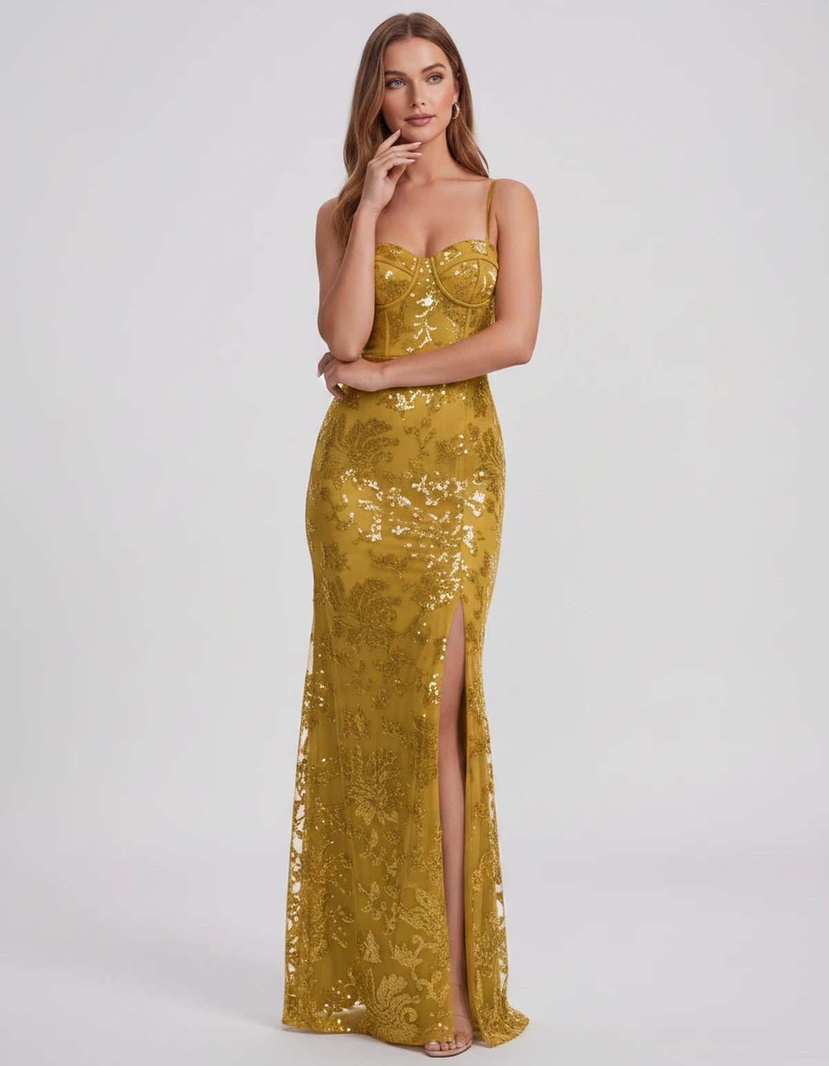 Bexley Maxi Dress — Gold | SKU: SD-15030-gold-2,SD-15030-gold-4,SD-15030-gold-6,SD-15030-gold-8,SD-15030-gold-10,SD-15030-gold-12,SD-15030-gold-14,SD-15030-gold-16,SD-15030-gold-16W,SD-15030-gold-18W,SD-15030-gold-20W,SD-15030-gold-22W,SD-15030-gold-24W