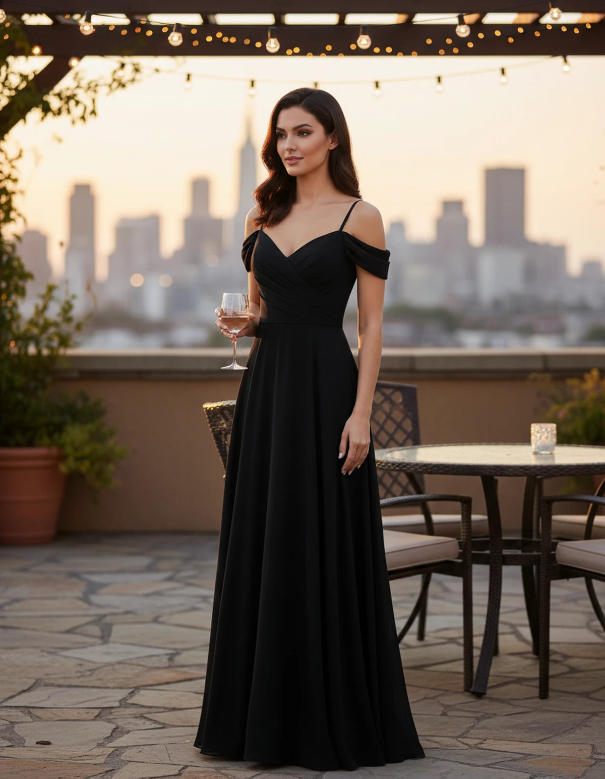 Biarritz Maxi Dress — Black | SKU: SD-64181-black-2,SD-64181-black-4,SD-64181-black-6,SD-64181-black-8,SD-64181-black-10,SD-64181-black-12,SD-64181-black-14,SD-64181-black-16,SD-64181-black-16W,SD-64181-black-18W,SD-64181-black-20W,SD-64181-black-22W
