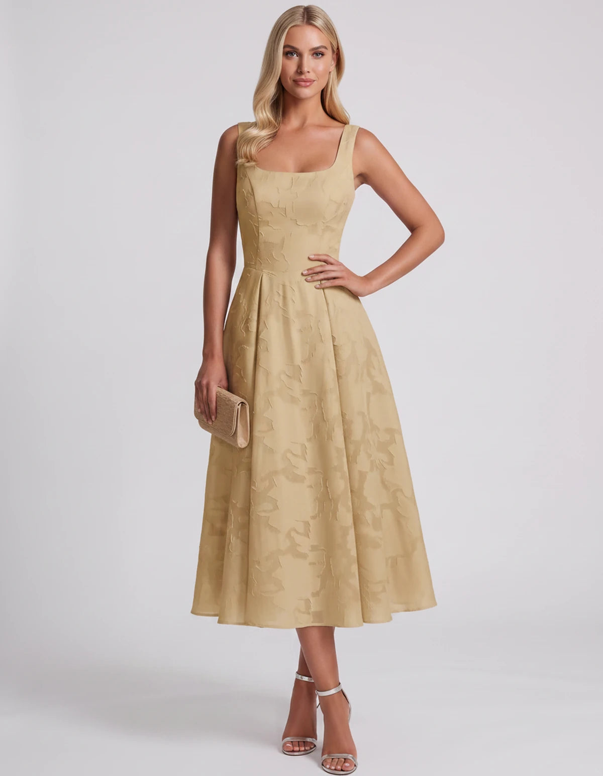 Blanchette Midi Dresses — Champagne | SKU: SD-79480-champagne-2,SD-79480-champagne-4,SD-79480-champagne-6,SD-79480-champagne-8,SD-79480-champagne-10,SD-79480-champagne-12,SD-79480-champagne-14,SD-79480-champagne-16,SD-79480-champagne-16W,SD-79480-champagne-18W,SD-79480-champagne-20W,SD-79480-champagne-22W,SD-79480-champagne-24W