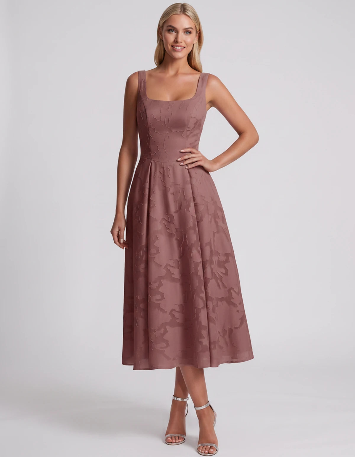 Blanchette Midi Dresses — Dusty Rose | SKU: SD-79480-dustyrose-2,SD-79480-dustyrose-4,SD-79480-dustyrose-6,SD-79480-dustyrose-8,SD-79480-dustyrose-10,SD-79480-dustyrose-12,SD-79480-dustyrose-14,SD-79480-dustyrose-16,SD-79480-dustyrose-16W,SD-79480-dustyrose-18W,SD-79480-dustyrose-20W,SD-79480-dustyrose-22W,SD-79480-dustyrose-24W