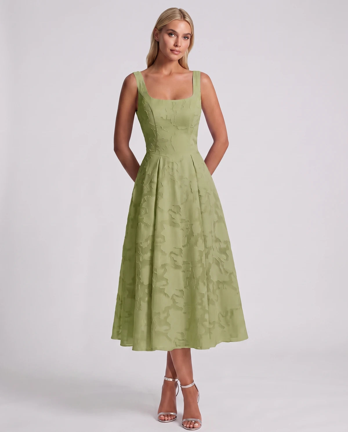 Blanchette Midi Dresses — Dusty Sage