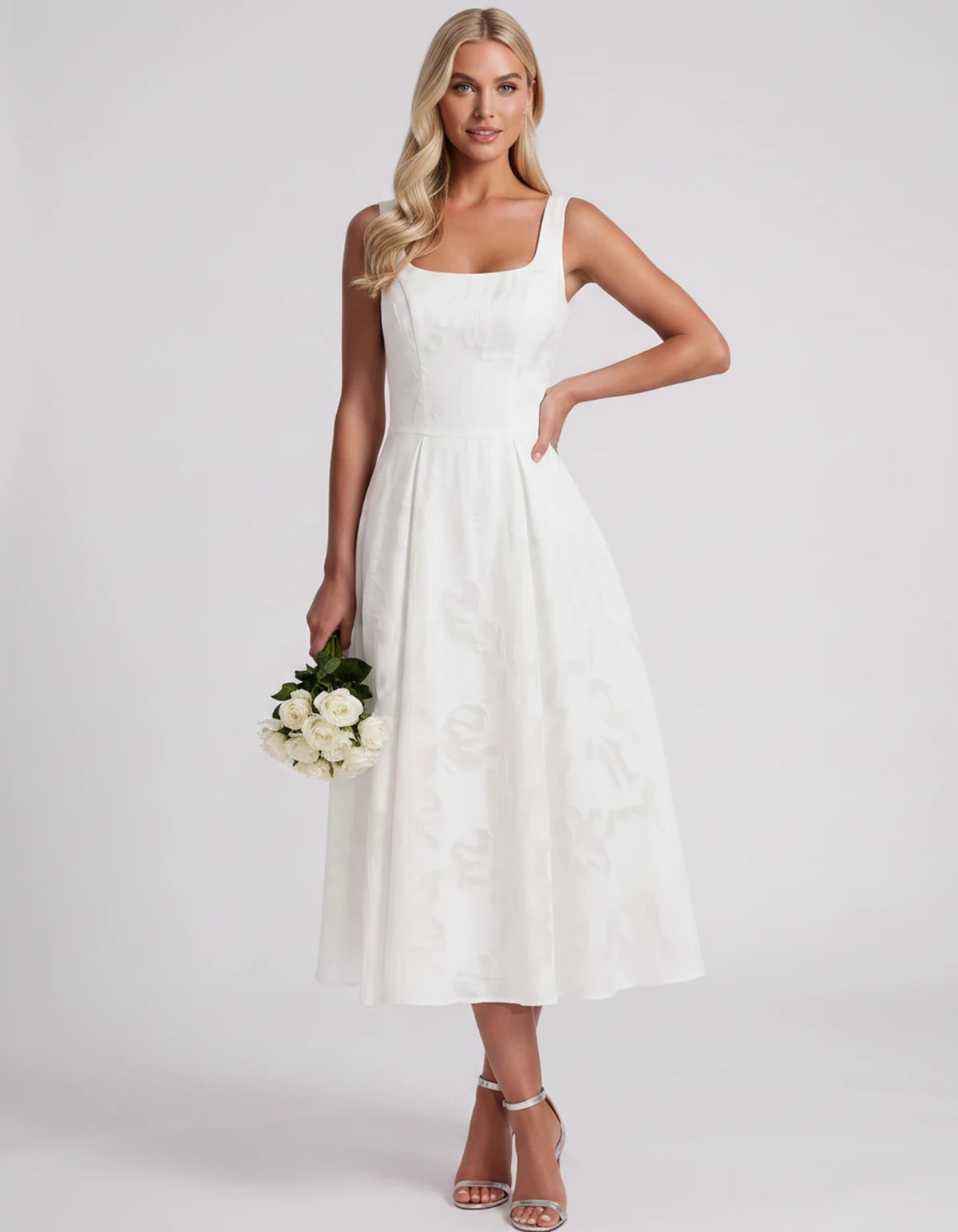 Blanchette Midi Dresses — Ivory | SKU: SD-79480-ivory-2,SD-79480-ivory-4,SD-79480-ivory-6,SD-79480-ivory-8,SD-79480-ivory-10,SD-79480-ivory-12,SD-79480-ivory-14,SD-79480-ivory-16,SD-79480-ivory-16W,SD-79480-ivory-18W,SD-79480-ivory-20W,SD-79480-ivory-22W,SD-79480-ivory-24W