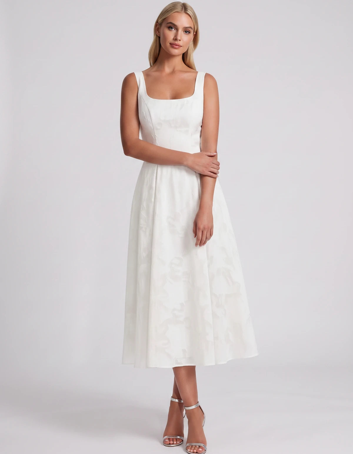 Blanchette Midi Dresses — Ivory | SKU: SD-79480-ivory-2,SD-79480-ivory-4,SD-79480-ivory-6,SD-79480-ivory-8,SD-79480-ivory-10,SD-79480-ivory-12,SD-79480-ivory-14,SD-79480-ivory-16,SD-79480-ivory-16W,SD-79480-ivory-18W,SD-79480-ivory-20W,SD-79480-ivory-22W,SD-79480-ivory-24W
