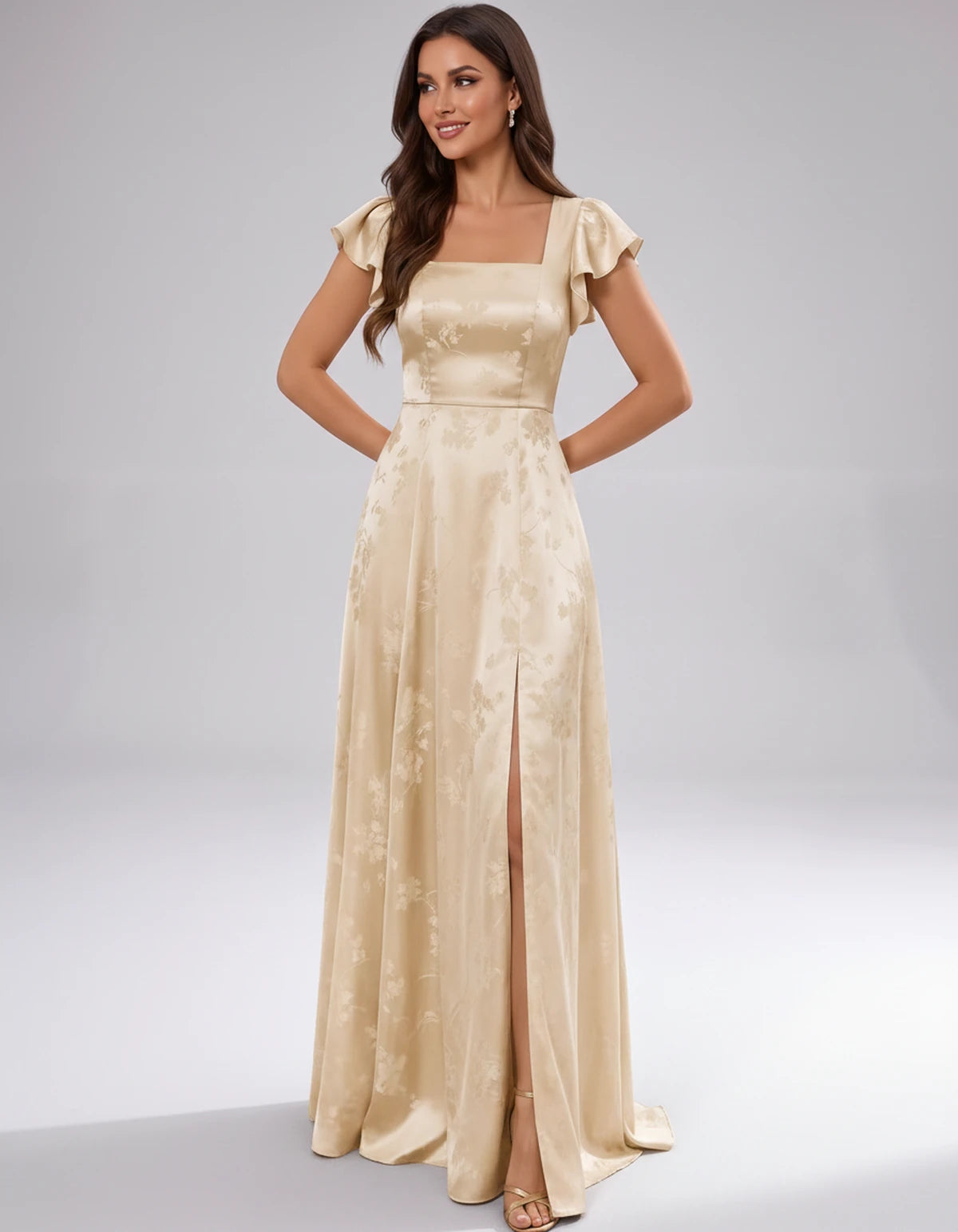 Briony Maxi Dress — Champagne | SKU: SD-73784-champagne-2,SD-73784-champagne-4,SD-73784-champagne-6,SD-73784-champagne-8,SD-73784-champagne-10,SD-73784-champagne-12,SD-73784-champagne-14,SD-73784-champagne-16,SD-73784-champagne-16W,SD-73784-champagne-18W,SD-73784-champagne-20W,SD-73784-champagne-22W