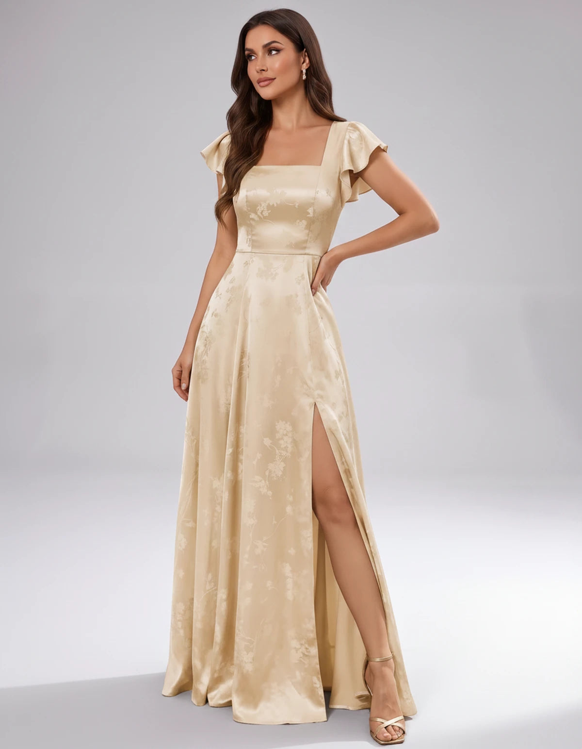 Briony Maxi Dress — Champagne | SKU: SD-73784-champagne-2,SD-73784-champagne-4,SD-73784-champagne-6,SD-73784-champagne-8,SD-73784-champagne-10,SD-73784-champagne-12,SD-73784-champagne-14,SD-73784-champagne-16,SD-73784-champagne-16W,SD-73784-champagne-18W,SD-73784-champagne-20W,SD-73784-champagne-22W