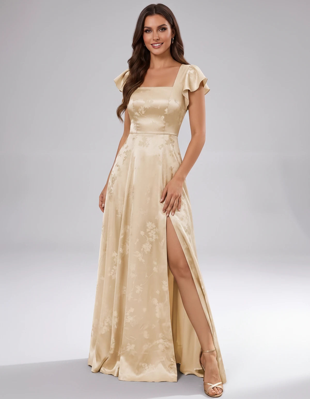 Briony Maxi Dress — Champagne | SKU: SD-73784-champagne-2,SD-73784-champagne-4,SD-73784-champagne-6,SD-73784-champagne-8,SD-73784-champagne-10,SD-73784-champagne-12,SD-73784-champagne-14,SD-73784-champagne-16,SD-73784-champagne-16W,SD-73784-champagne-18W,SD-73784-champagne-20W,SD-73784-champagne-22W