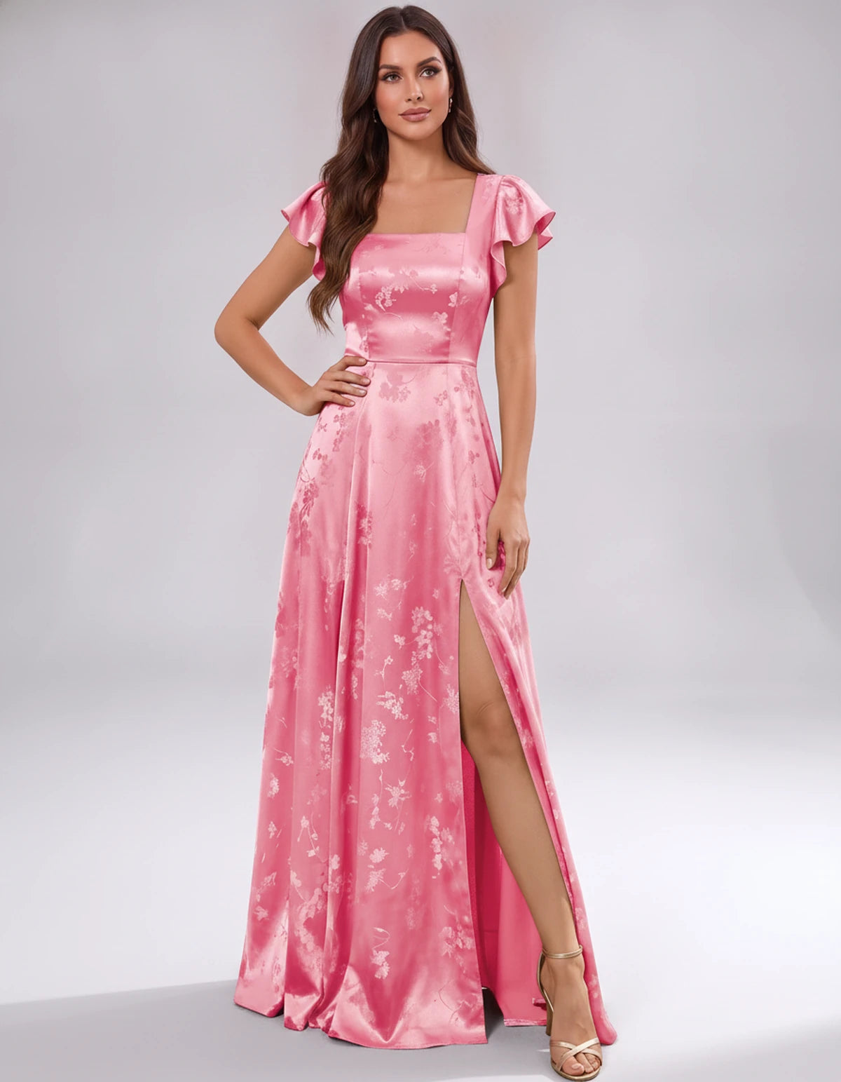 Briony Maxi Dress — Coral | SKU: SD-73784-coral-2,SD-73784-coral-4,SD-73784-coral-6,SD-73784-coral-8,SD-73784-coral-10,SD-73784-coral-12,SD-73784-coral-14,SD-73784-coral-16,SD-73784-coral-16W,SD-73784-coral-18W,SD-73784-coral-20W,SD-73784-coral-22W