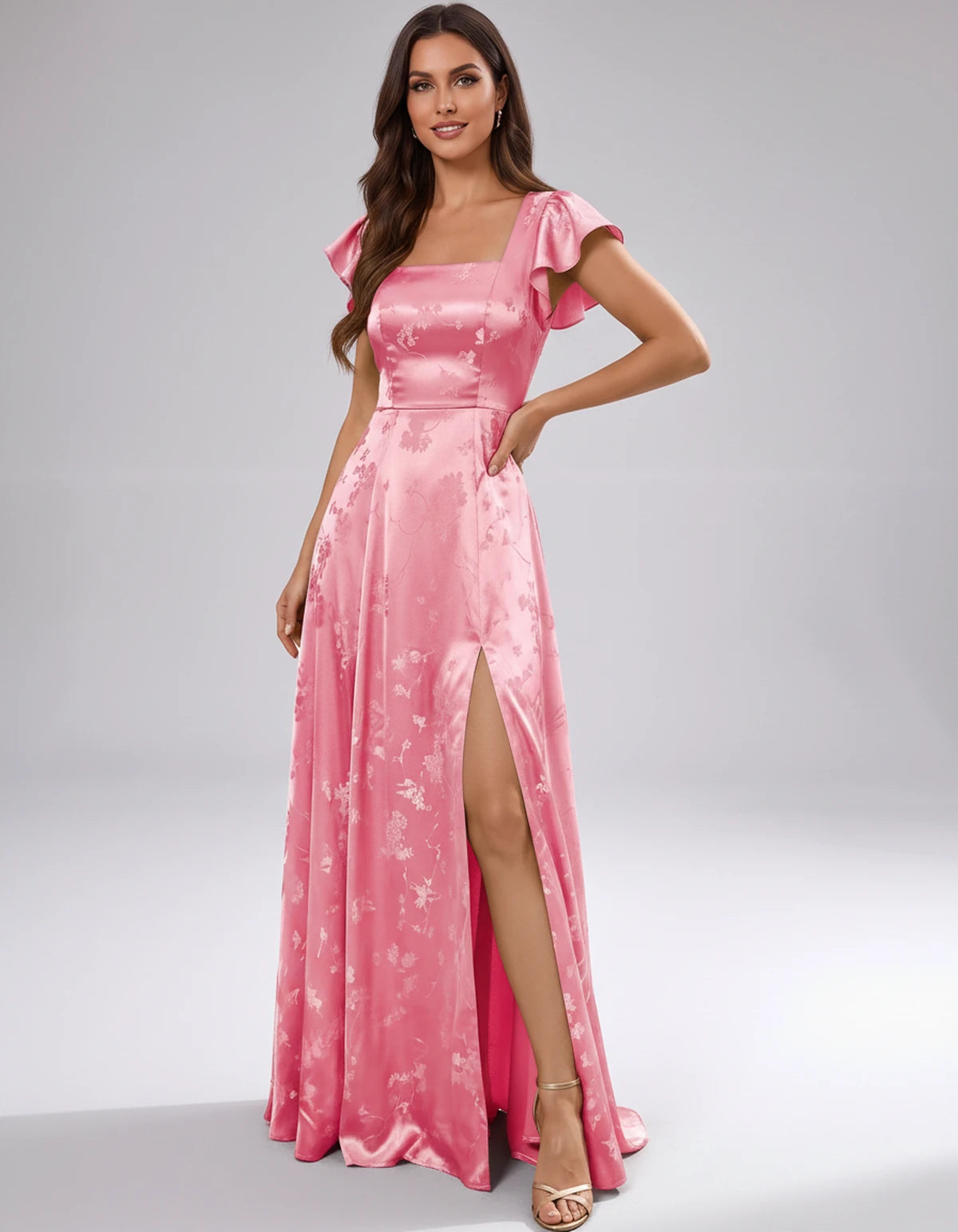 Briony Maxi Dress — Coral | SKU: SD-73784-coral-2,SD-73784-coral-4,SD-73784-coral-6,SD-73784-coral-8,SD-73784-coral-10,SD-73784-coral-12,SD-73784-coral-14,SD-73784-coral-16,SD-73784-coral-16W,SD-73784-coral-18W,SD-73784-coral-20W,SD-73784-coral-22W
