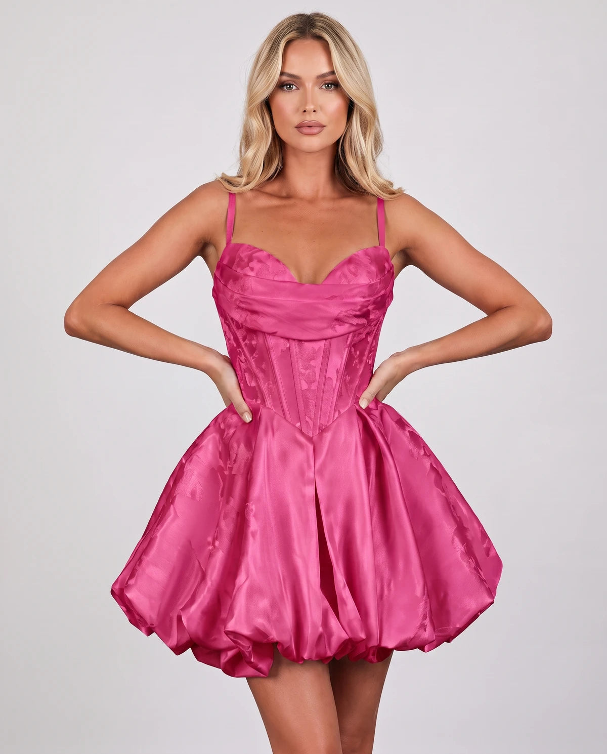 Bruyere Mini Dress — Hot Pink