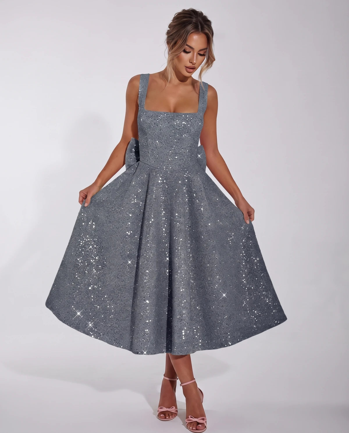 Calanthe Midi Dresses — Grey