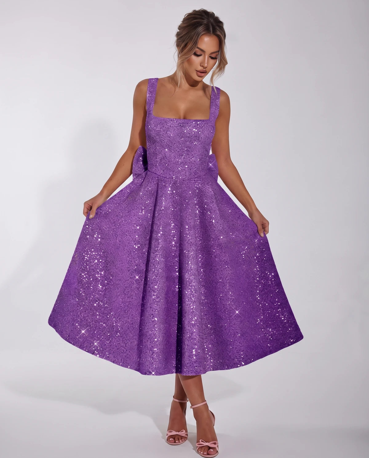 Calanthe Midi Dresses — Lilac