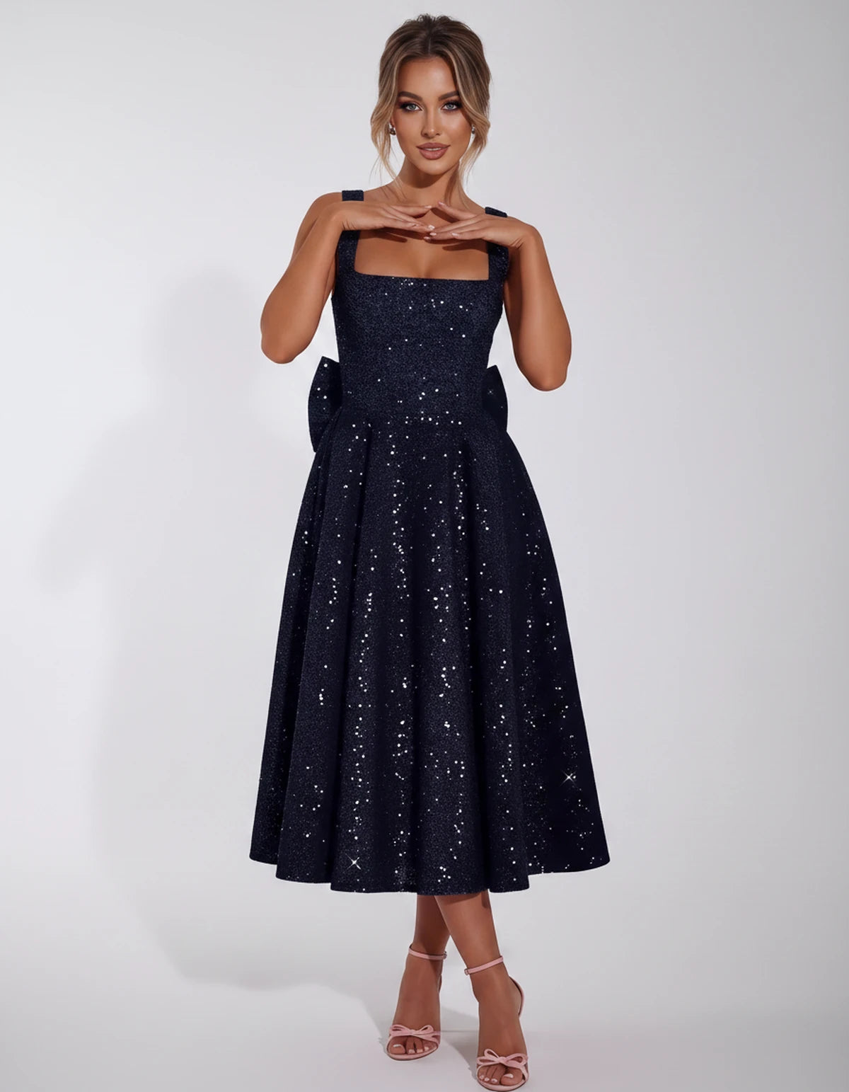 Calanthe Midi Dresses — Navy Blue | SKU: SD-45767-navyblue-2,SD-45767-navyblue-4,SD-45767-navyblue-6,SD-45767-navyblue-8,SD-45767-navyblue-10,SD-45767-navyblue-12,SD-45767-navyblue-14,SD-45767-navyblue-16,SD-45767-navyblue-16W,SD-45767-navyblue-18W,SD-45767-navyblue-20W,SD-45767-navyblue-22W,SD-45767-navyblue-24W