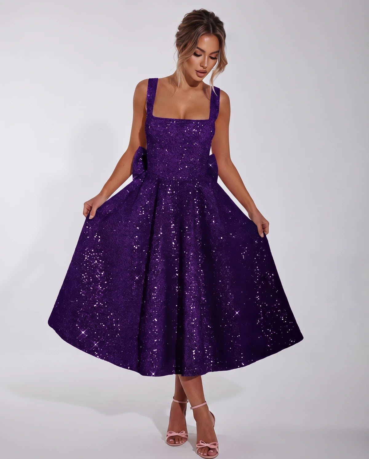 Calanthe Midi Dresses — Purple
