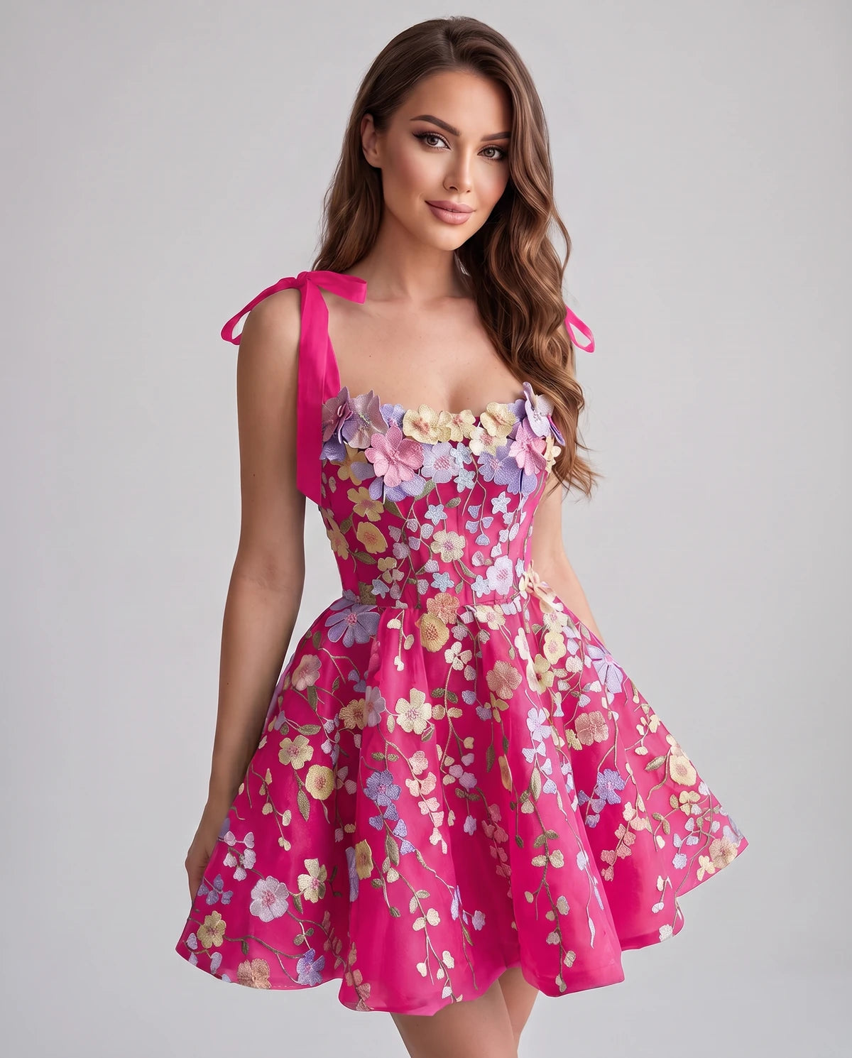 Callista Mini Dress — Bright Pink