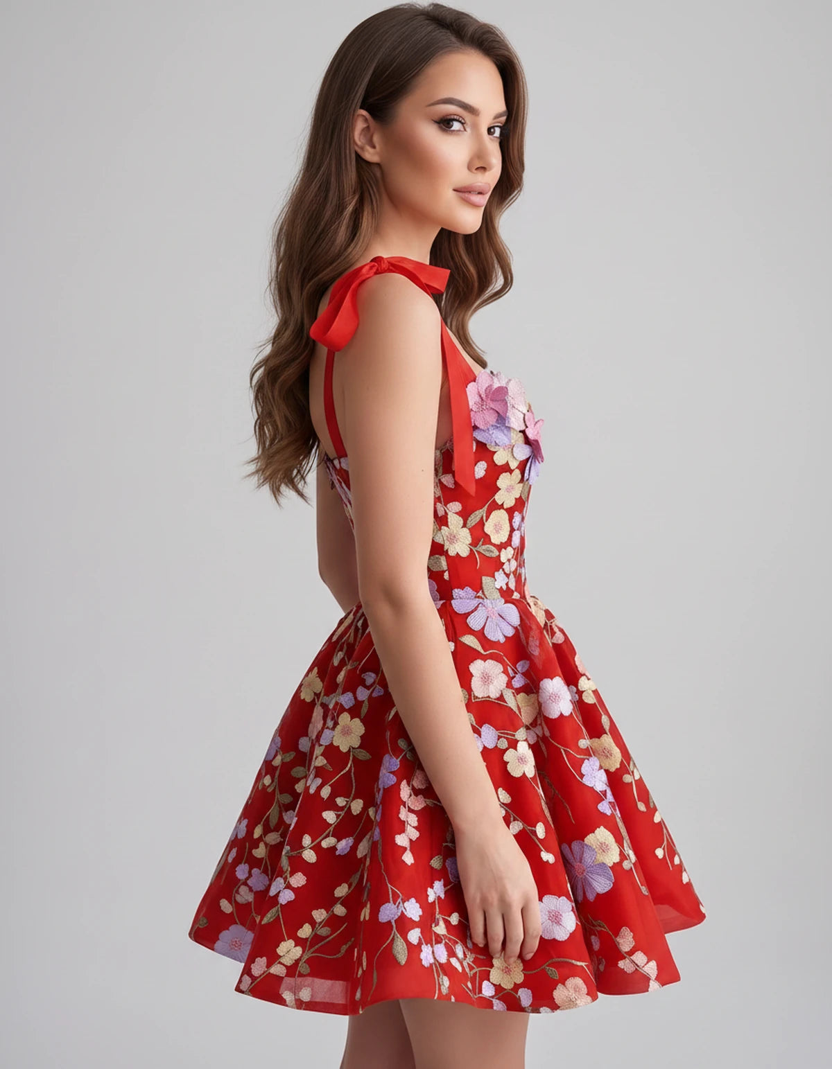 Callista Mini Dress — Red | SKU: SD-58295-red-2,SD-58295-red-4,SD-58295-red-6,SD-58295-red-8,SD-58295-red-10,SD-58295-red-12,SD-58295-red-14,SD-58295-red-16,SD-58295-red-16W,SD-58295-red-18W,SD-58295-red-20W,SD-58295-red-22W