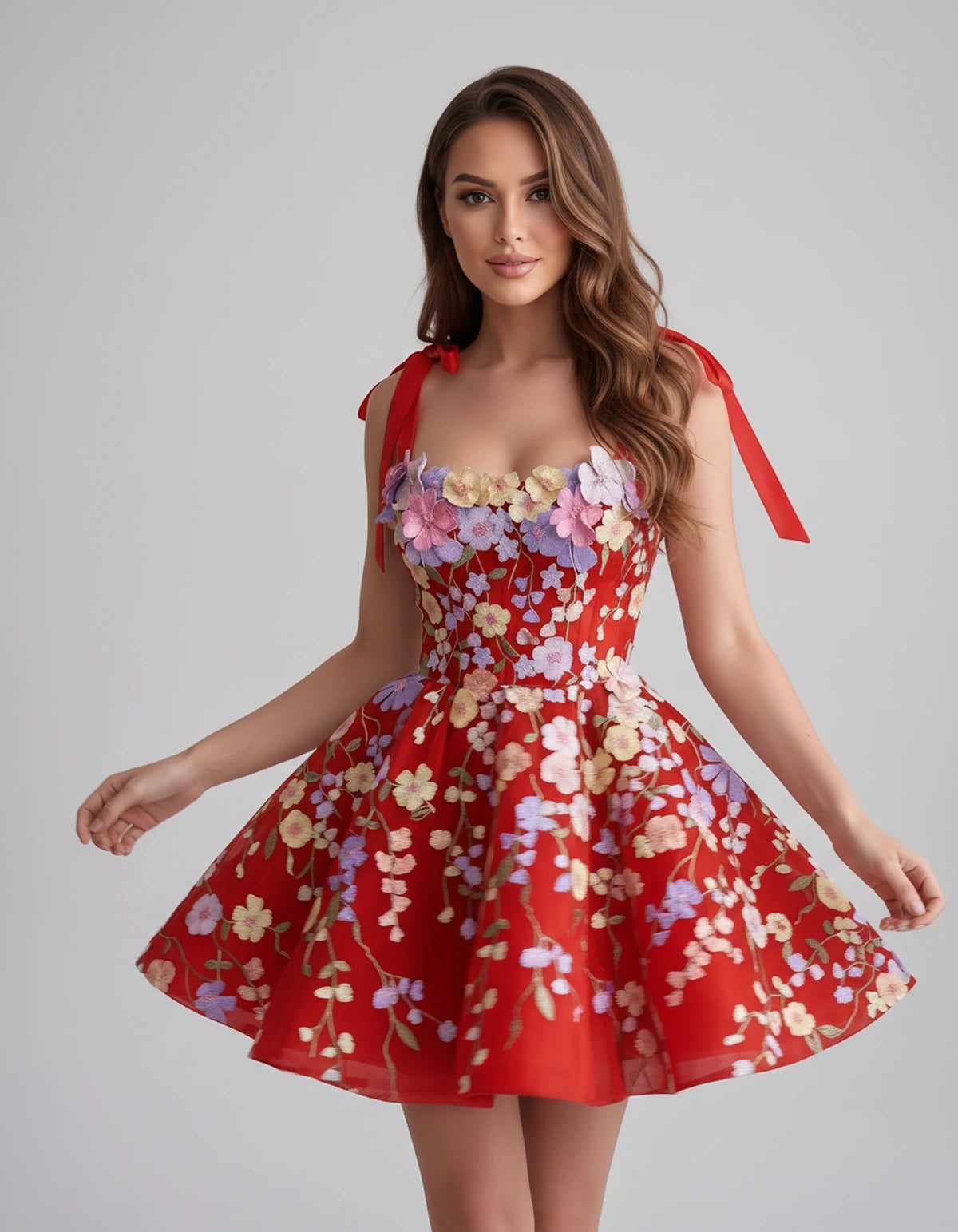 Callista Mini Dress — Red | SKU: SD-58295-red-2,SD-58295-red-4,SD-58295-red-6,SD-58295-red-8,SD-58295-red-10,SD-58295-red-12,SD-58295-red-14,SD-58295-red-16,SD-58295-red-16W,SD-58295-red-18W,SD-58295-red-20W,SD-58295-red-22W