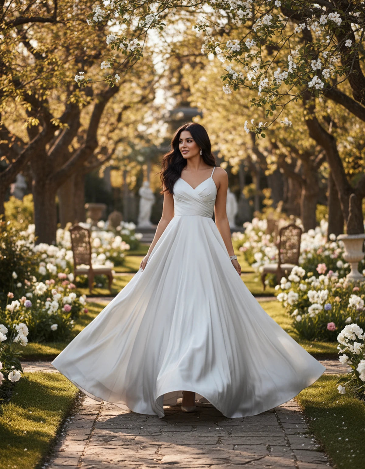 Campania Maxi Dress — White | SKU: SD-75305-white-2,SD-75305-white-4,SD-75305-white-6,SD-75305-white-8,SD-75305-white-10,SD-75305-white-12,SD-75305-white-14,SD-75305-white-16,SD-75305-white-16W,SD-75305-white-18W,SD-75305-white-20W