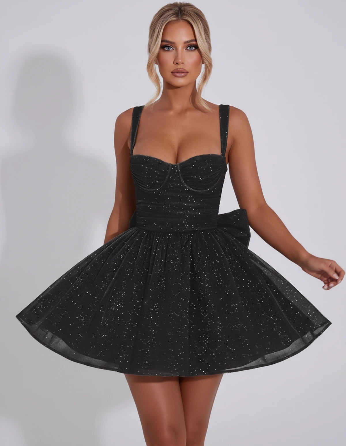 Candela Mini Dress — Black | SKU: SD-88710-black-2,SD-88710-black-4,SD-88710-black-6,SD-88710-black-8,SD-88710-black-10,SD-88710-black-12,SD-88710-black-14,SD-88710-black-16,SD-88710-black-16W,SD-88710-black-18W,SD-88710-black-20W,SD-88710-black-22W
