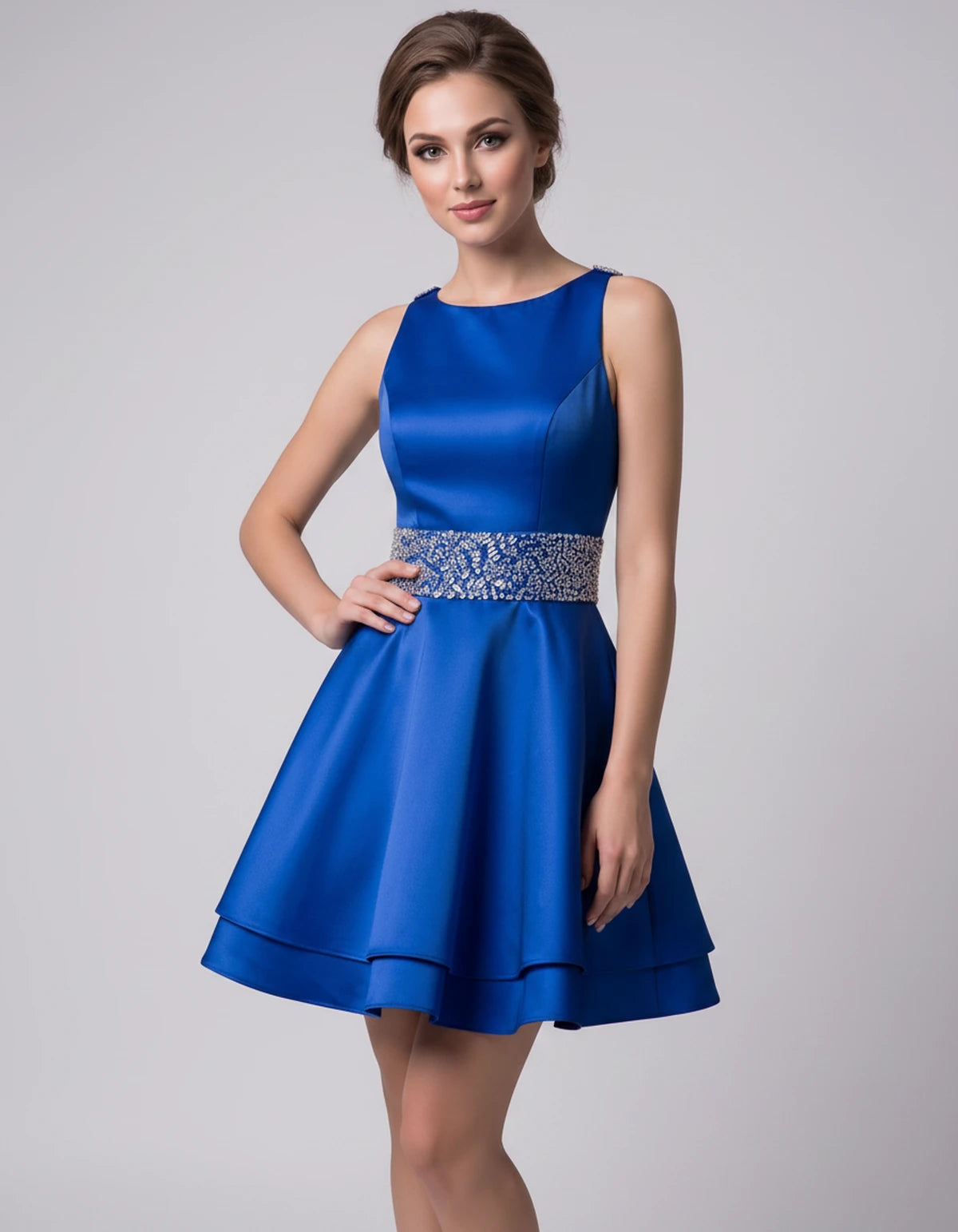 Caravelle Mini Dress — Blue | SKU: SD-47782-blue-2,SD-47782-blue-4,SD-47782-blue-6,SD-47782-blue-8,SD-47782-blue-10,SD-47782-blue-12,SD-47782-blue-14,SD-47782-blue-14W,SD-47782-blue-16,SD-47782-blue-16W,SD-47782-blue-18W,SD-47782-blue-20W,SD-47782-blue-22W,SD-47782-blue-24W