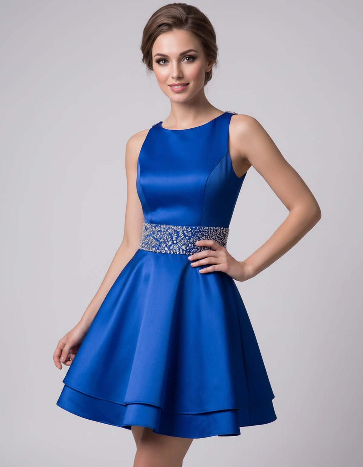Caravelle Mini Dress — Blue | SKU: SD-47782-blue-2,SD-47782-blue-4,SD-47782-blue-6,SD-47782-blue-8,SD-47782-blue-10,SD-47782-blue-12,SD-47782-blue-14,SD-47782-blue-14W,SD-47782-blue-16,SD-47782-blue-16W,SD-47782-blue-18W,SD-47782-blue-20W,SD-47782-blue-22W,SD-47782-blue-24W