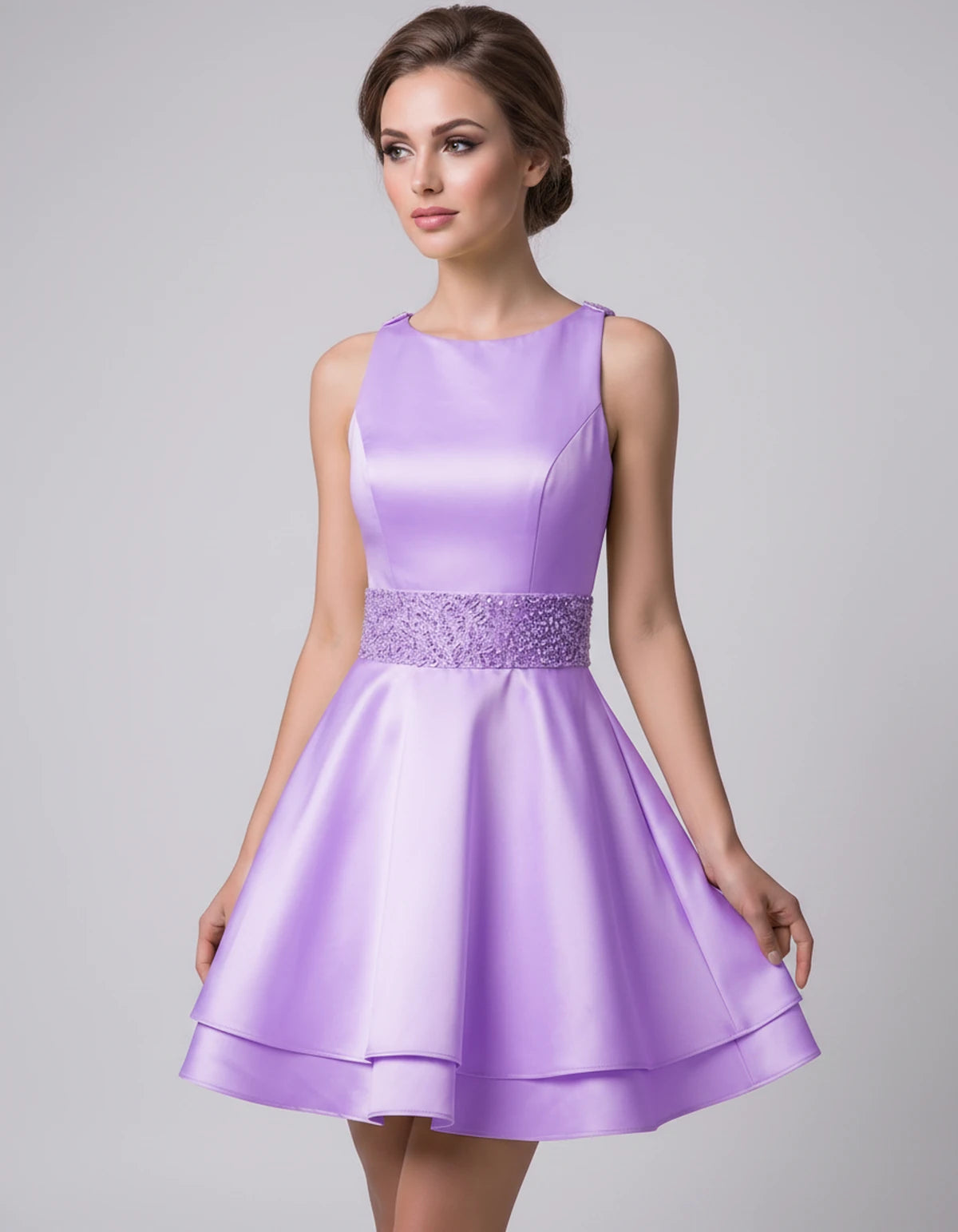 Caravelle Mini Dress — Lavender | SKU: SD-47782-lavender-2,SD-47782-lavender-4,SD-47782-lavender-6,SD-47782-lavender-8,SD-47782-lavender-10,SD-47782-lavender-12,SD-47782-lavender-14,SD-47782-lavender-14W,SD-47782-lavender-16,SD-47782-lavender-16W,SD-47782-lavender-18W,SD-47782-lavender-20W,SD-47782-lavender-22W,SD-47782-lavender-24W