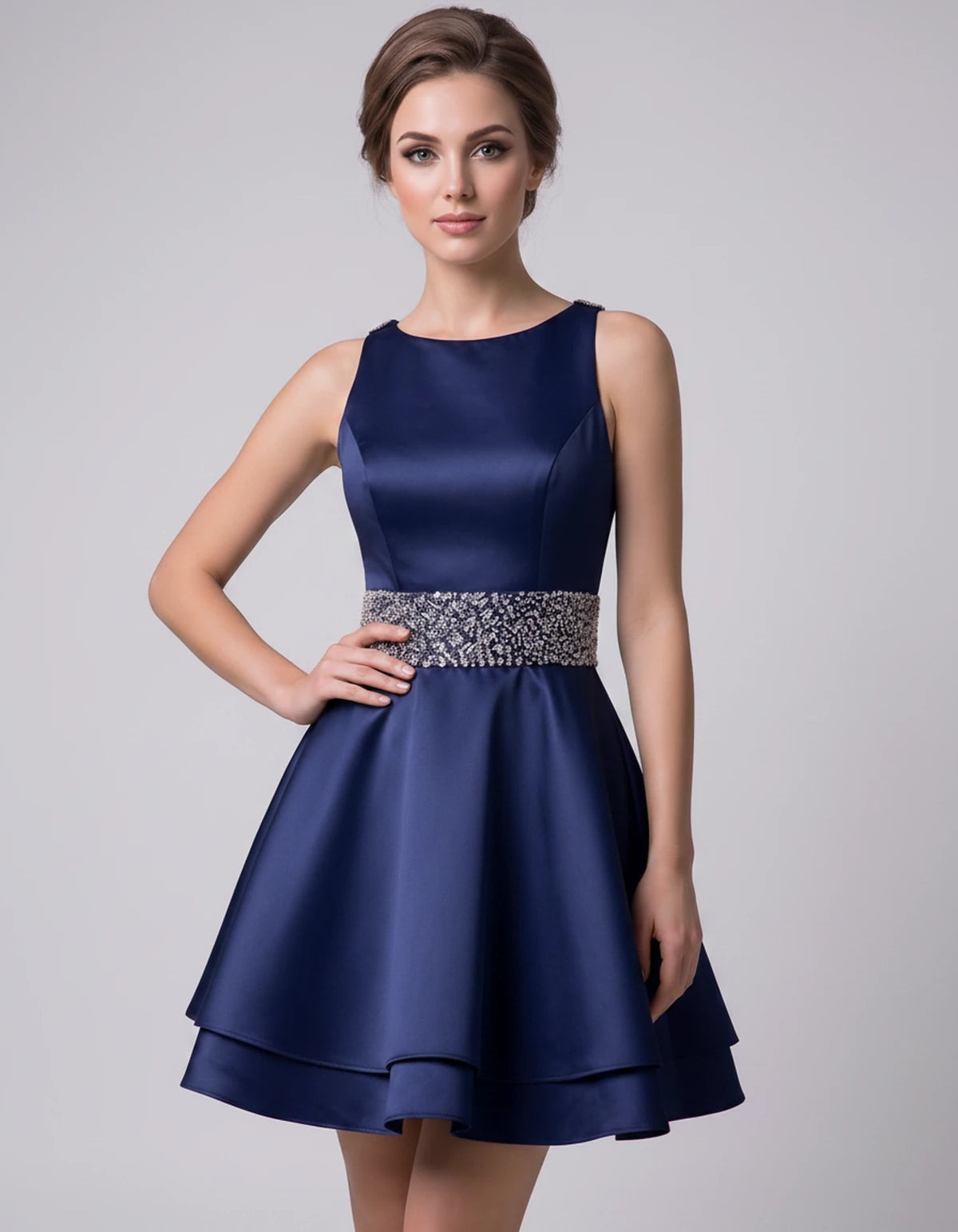 Caravelle Mini Dress — Navy Blue | SKU: SD-47782-navyblue-2,SD-47782-navyblue-4,SD-47782-navyblue-6,SD-47782-navyblue-8,SD-47782-navyblue-10,SD-47782-navyblue-12,SD-47782-navyblue-14,SD-47782-navyblue-14W,SD-47782-navyblue-16,SD-47782-navyblue-16W,SD-47782-navyblue-18W,SD-47782-navyblue-20W,SD-47782-navyblue-22W,SD-47782-navyblue-24W