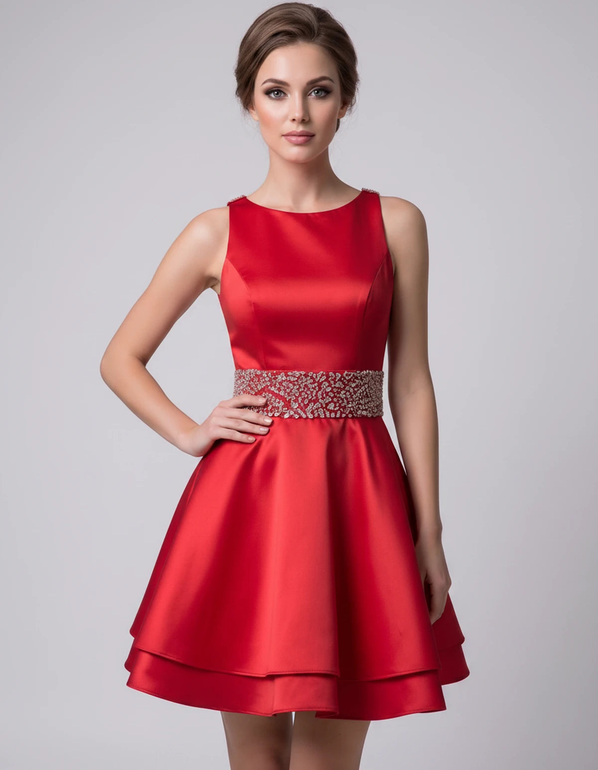 Caravelle Mini Dress — Red | SKU: SD-47782-red-2,SD-47782-red-4,SD-47782-red-6,SD-47782-red-8,SD-47782-red-10,SD-47782-red-12,SD-47782-red-14,SD-47782-red-14W,SD-47782-red-16,SD-47782-red-16W,SD-47782-red-18W,SD-47782-red-20W,SD-47782-red-22W,SD-47782-red-24W