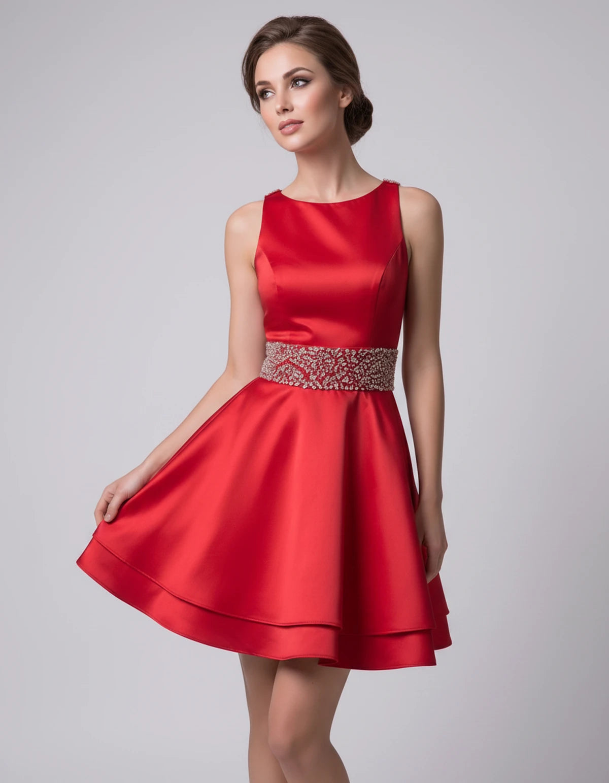 Caravelle Mini Dress — Red | SKU: SD-47782-red-2,SD-47782-red-4,SD-47782-red-6,SD-47782-red-8,SD-47782-red-10,SD-47782-red-12,SD-47782-red-14,SD-47782-red-14W,SD-47782-red-16,SD-47782-red-16W,SD-47782-red-18W,SD-47782-red-20W,SD-47782-red-22W,SD-47782-red-24W