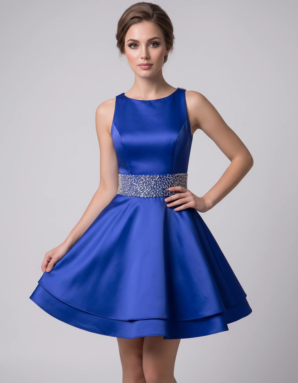 Caravelle Mini Dress — Royal Blue | SKU: SD-47782-royalblue-2,SD-47782-royalblue-4,SD-47782-royalblue-6,SD-47782-royalblue-8,SD-47782-royalblue-10,SD-47782-royalblue-12,SD-47782-royalblue-14,SD-47782-royalblue-14W,SD-47782-royalblue-16,SD-47782-royalblue-16W,SD-47782-royalblue-18W,SD-47782-royalblue-20W,SD-47782-royalblue-22W,SD-47782-royalblue-24W