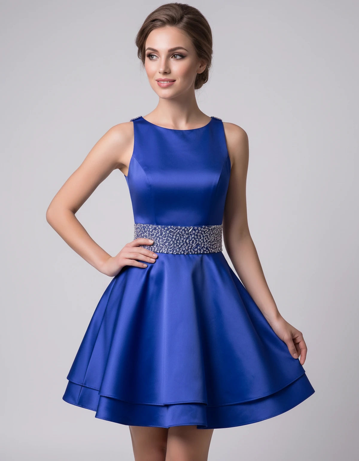 Caravelle Mini Dress — Royal Blue | SKU: SD-47782-royalblue-2,SD-47782-royalblue-4,SD-47782-royalblue-6,SD-47782-royalblue-8,SD-47782-royalblue-10,SD-47782-royalblue-12,SD-47782-royalblue-14,SD-47782-royalblue-14W,SD-47782-royalblue-16,SD-47782-royalblue-16W,SD-47782-royalblue-18W,SD-47782-royalblue-20W,SD-47782-royalblue-22W,SD-47782-royalblue-24W