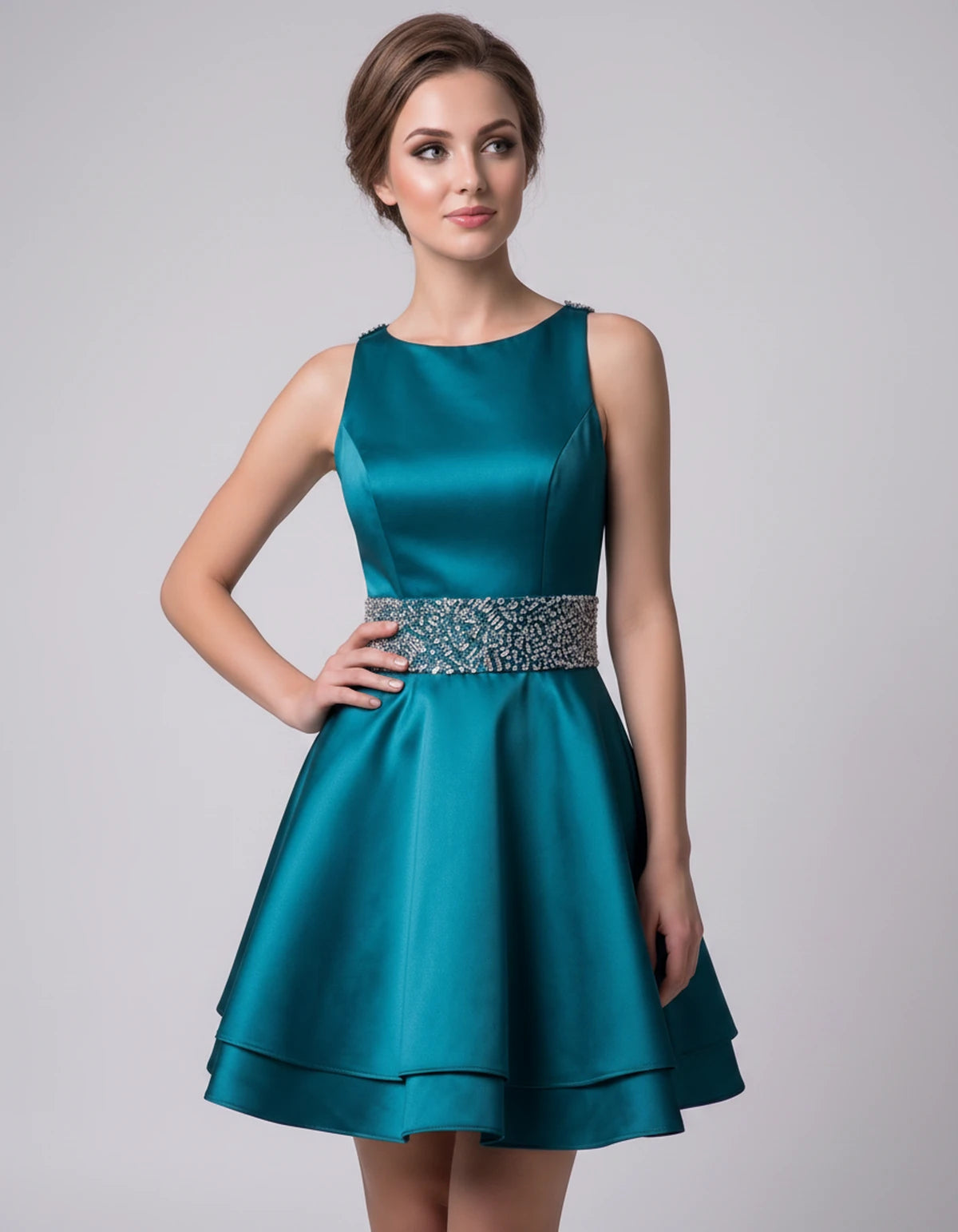 Caravelle Mini Dress — Teal | SKU: SD-47782-teal-2,SD-47782-teal-4,SD-47782-teal-6,SD-47782-teal-8,SD-47782-teal-10,SD-47782-teal-12,SD-47782-teal-14,SD-47782-teal-14W,SD-47782-teal-16,SD-47782-teal-16W,SD-47782-teal-18W,SD-47782-teal-20W,SD-47782-teal-22W,SD-47782-teal-24W