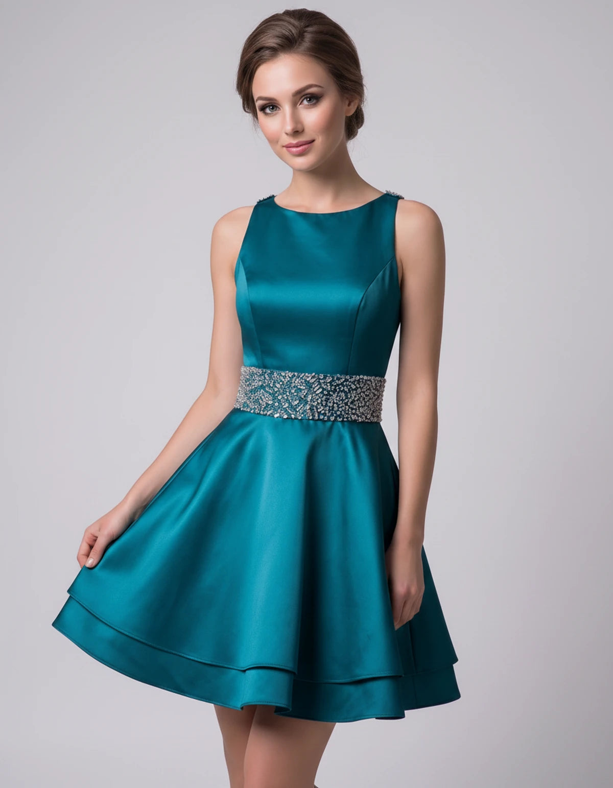 Caravelle Mini Dress — Teal | SKU: SD-47782-teal-2,SD-47782-teal-4,SD-47782-teal-6,SD-47782-teal-8,SD-47782-teal-10,SD-47782-teal-12,SD-47782-teal-14,SD-47782-teal-14W,SD-47782-teal-16,SD-47782-teal-16W,SD-47782-teal-18W,SD-47782-teal-20W,SD-47782-teal-22W,SD-47782-teal-24W