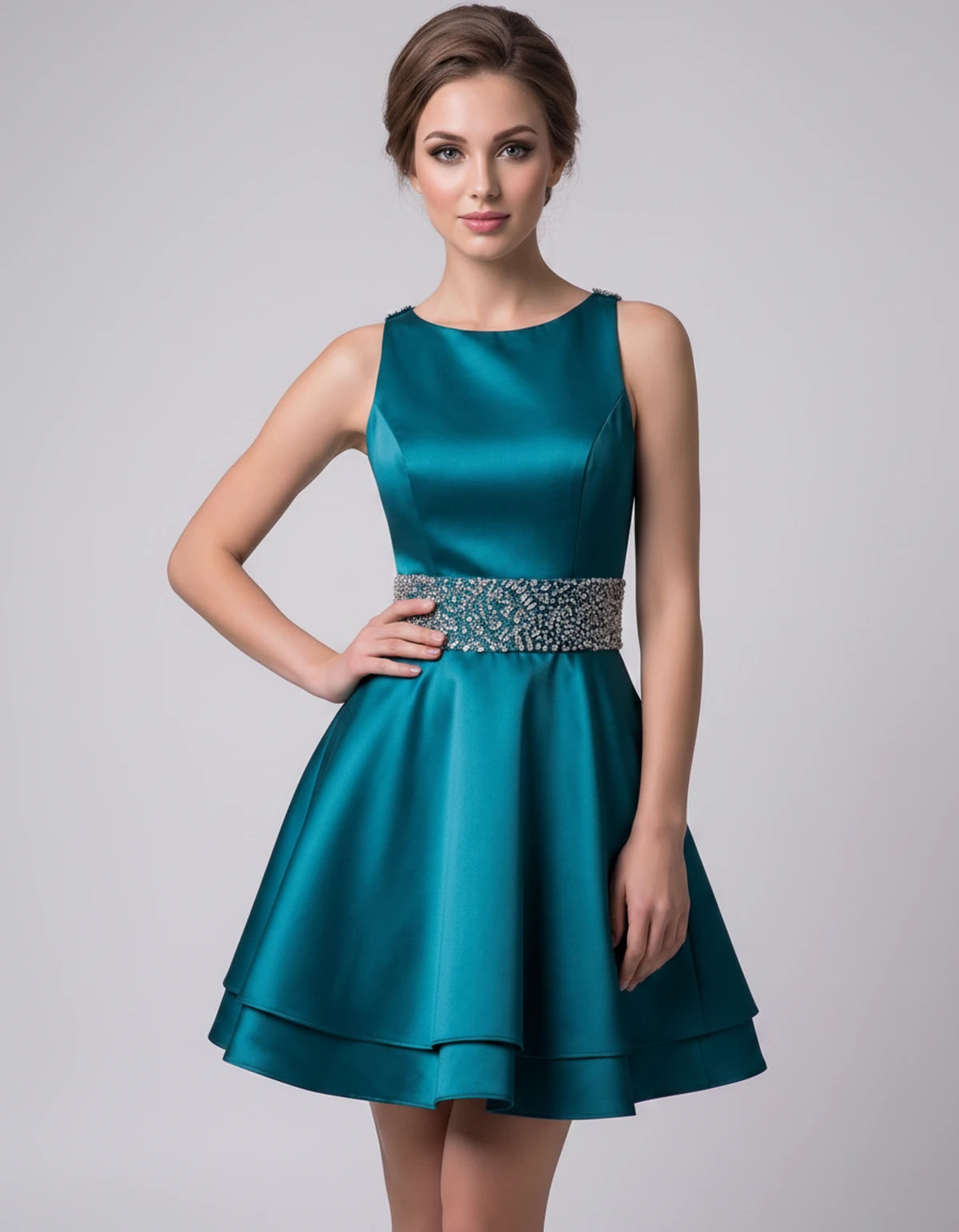 Caravelle Mini Dress — Teal | SKU: SD-47782-teal-2,SD-47782-teal-4,SD-47782-teal-6,SD-47782-teal-8,SD-47782-teal-10,SD-47782-teal-12,SD-47782-teal-14,SD-47782-teal-14W,SD-47782-teal-16,SD-47782-teal-16W,SD-47782-teal-18W,SD-47782-teal-20W,SD-47782-teal-22W,SD-47782-teal-24W