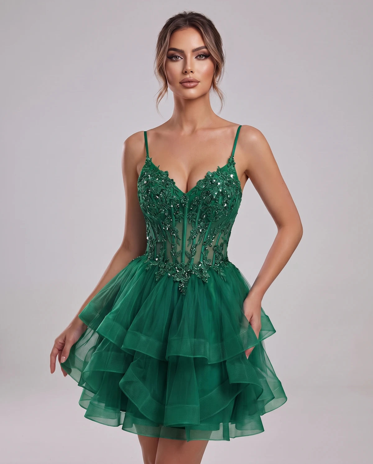 Carmela Mini Dress — Green