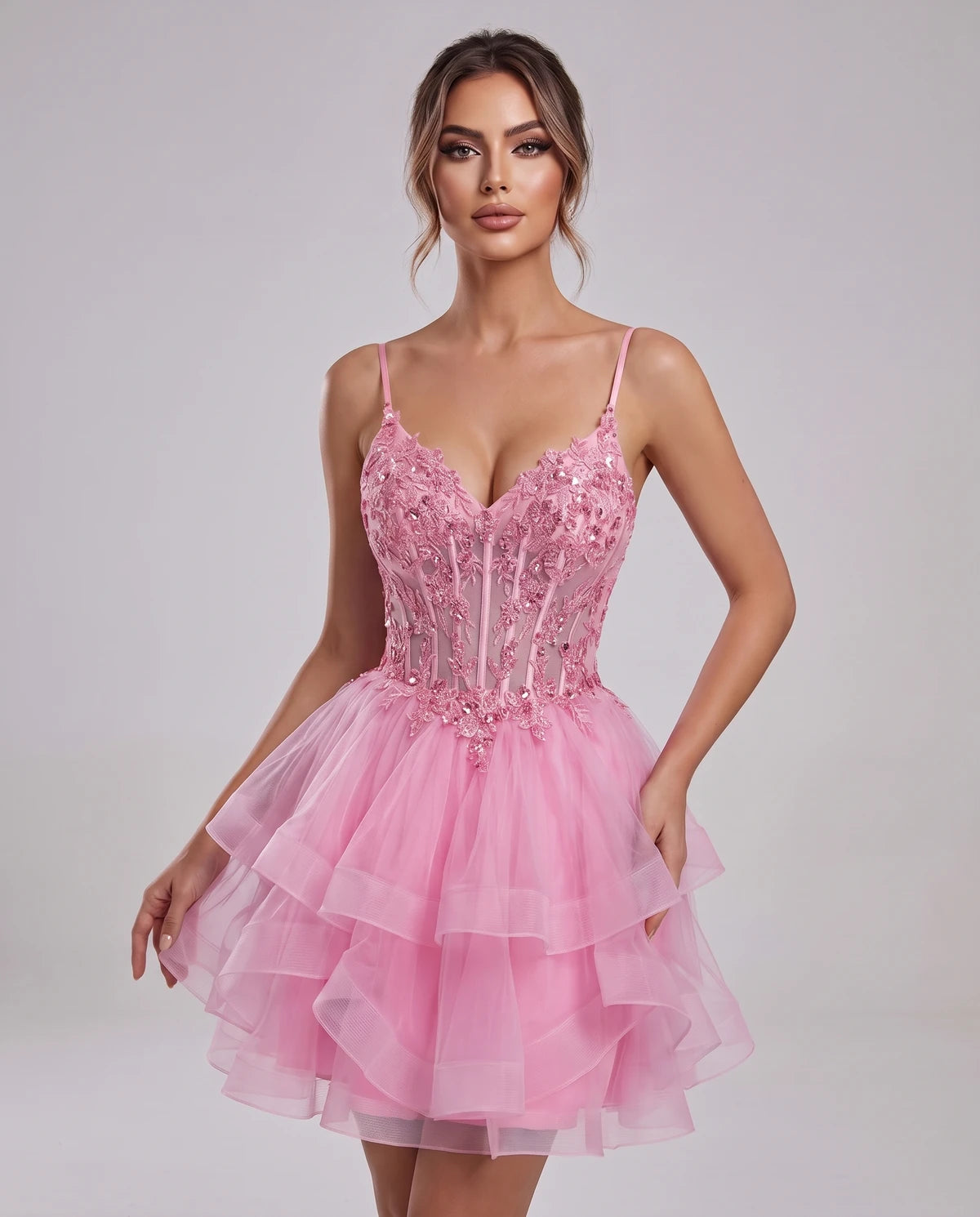 Carmela Mini Dress — Pink