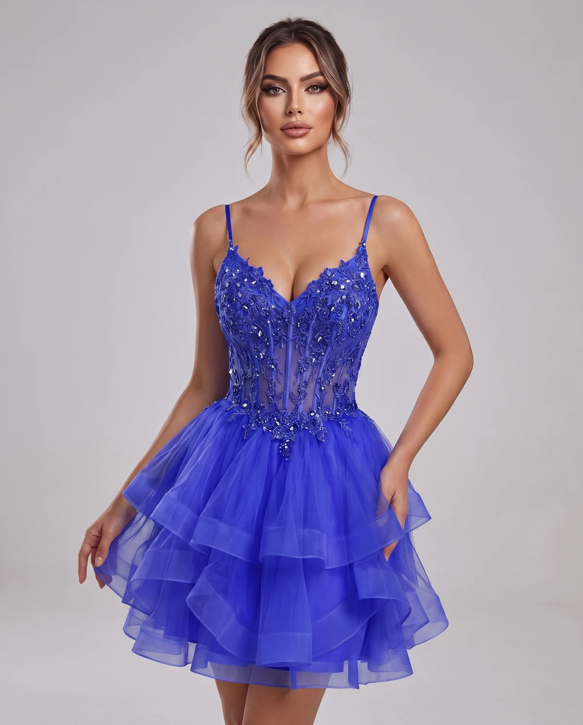 Carmela Mini Dress — Royal Blue