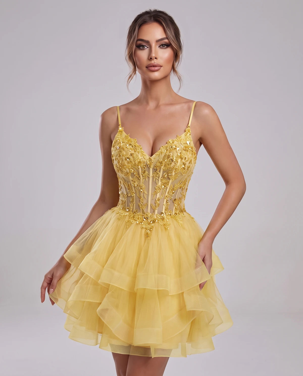 Carmela Mini Dress — Yellow