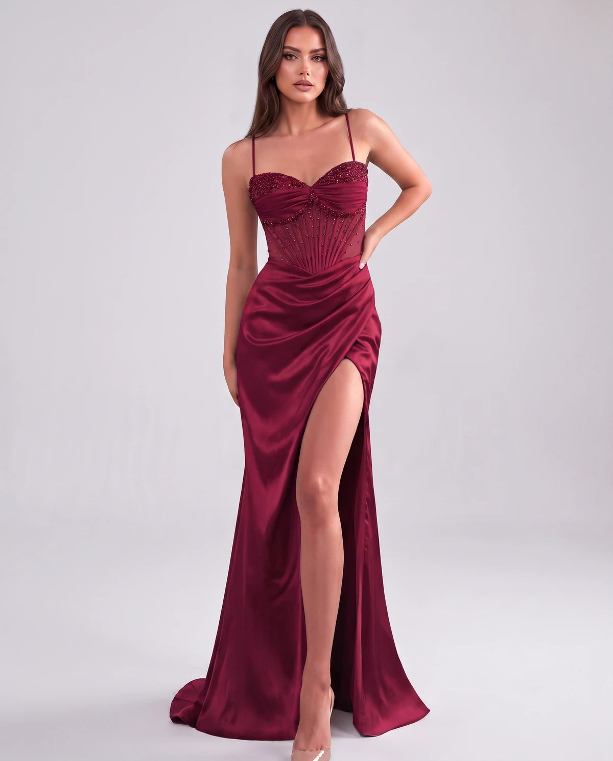 Cassia Maxi Dress — Burgundy